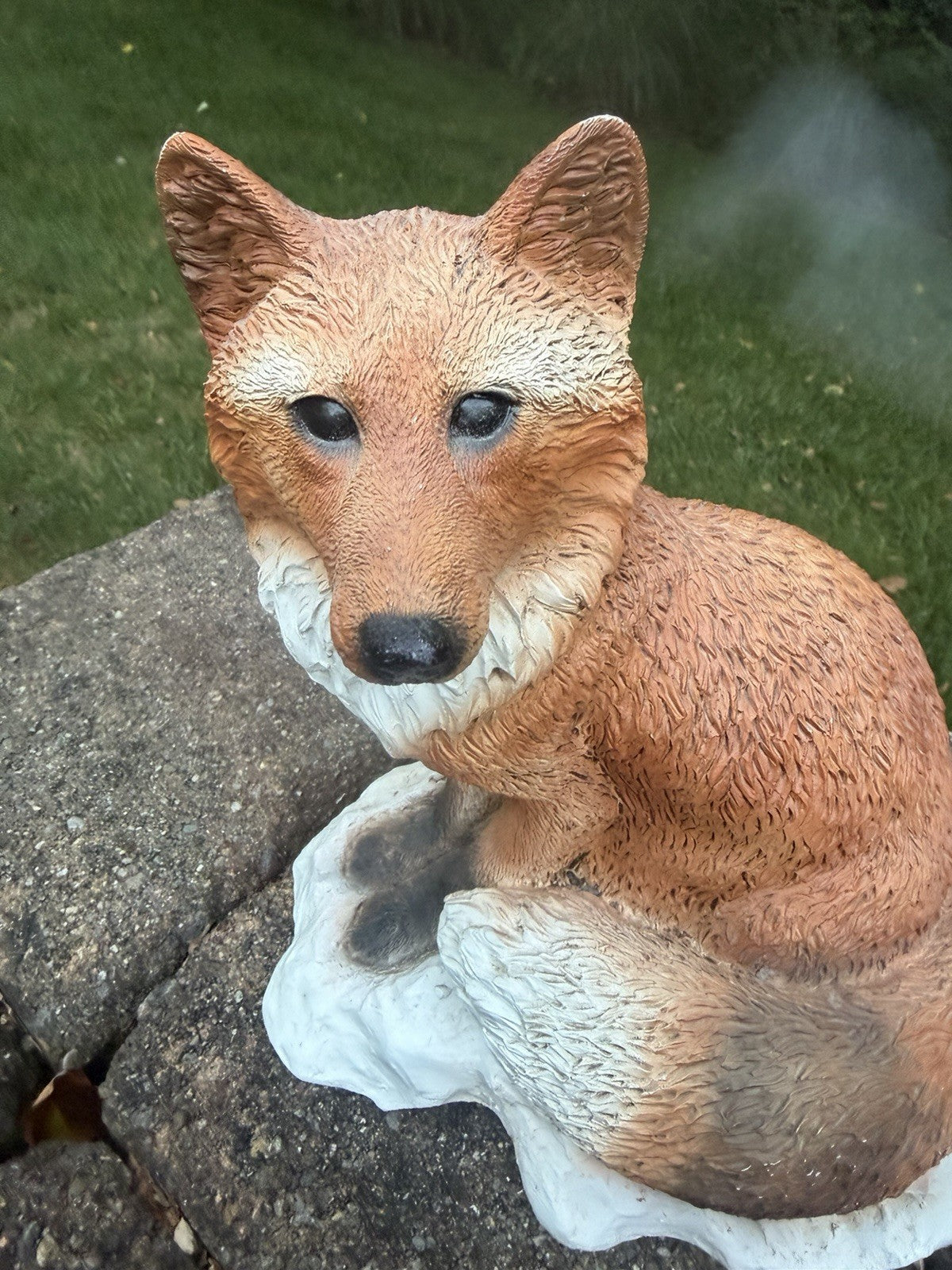 Vintage Castagna Red Fox Alert Orange Brown Textured Resin Figurine Italy 8.5”