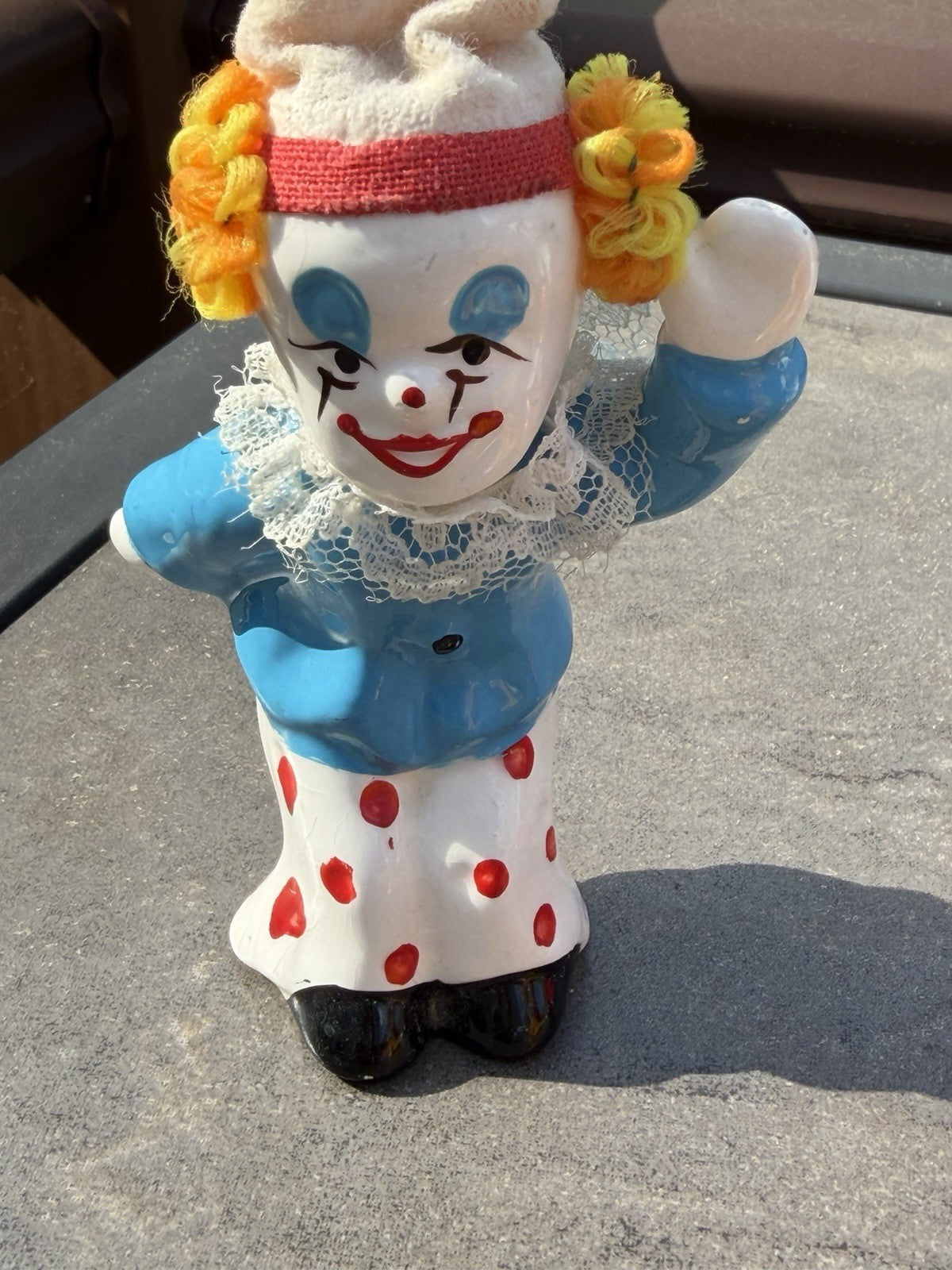 Vintage Circus Clown Ceramic Figurines Especially For Sophia Ann Hand Painted