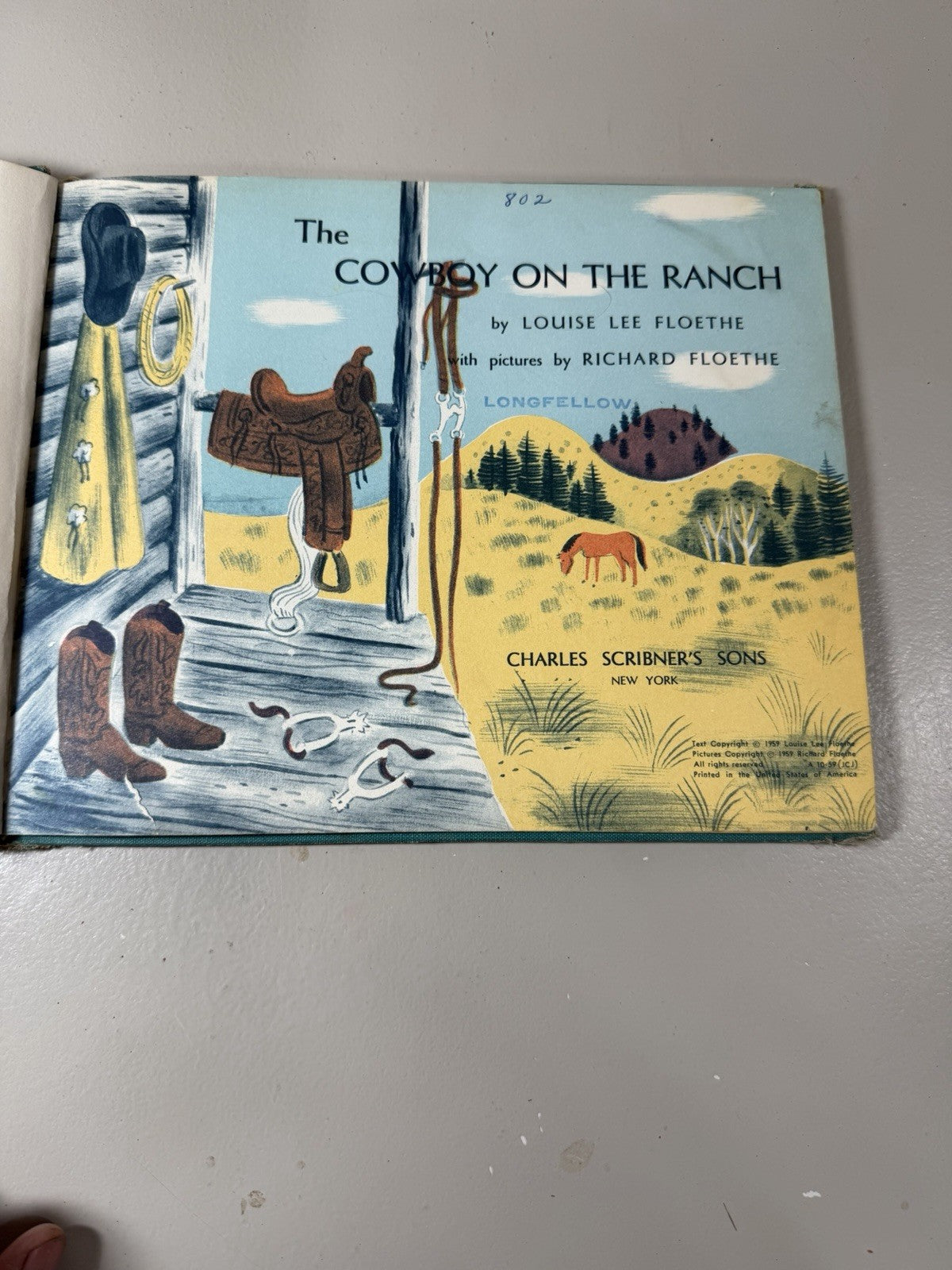 1959 The Cowboy on the Ranch Louise Lee Floethe Richard Floethe Illustrated Book