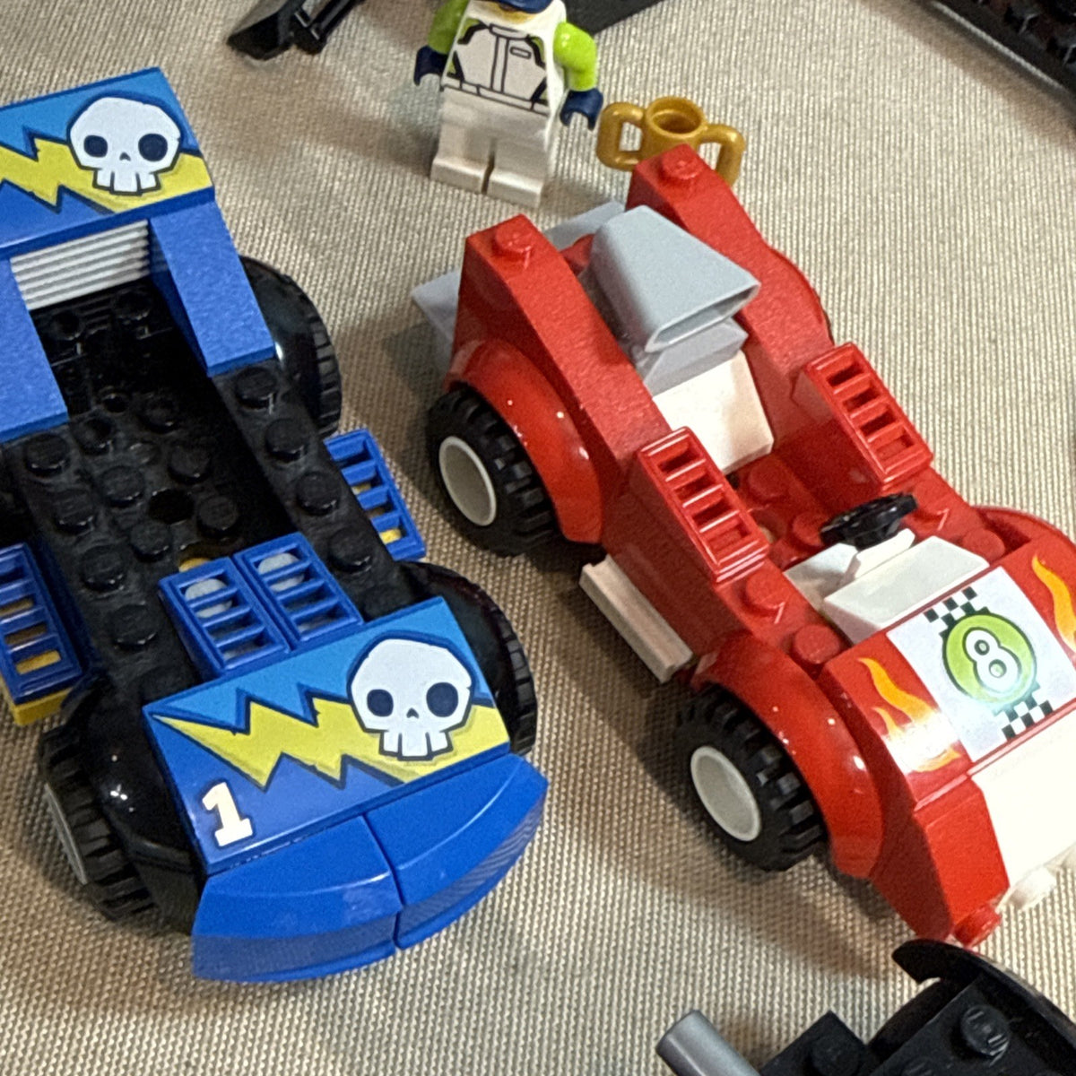 LEGO Race Car Parts Lot Incomplete Sets 7 Minifigures Vehicles Accessories Bulk