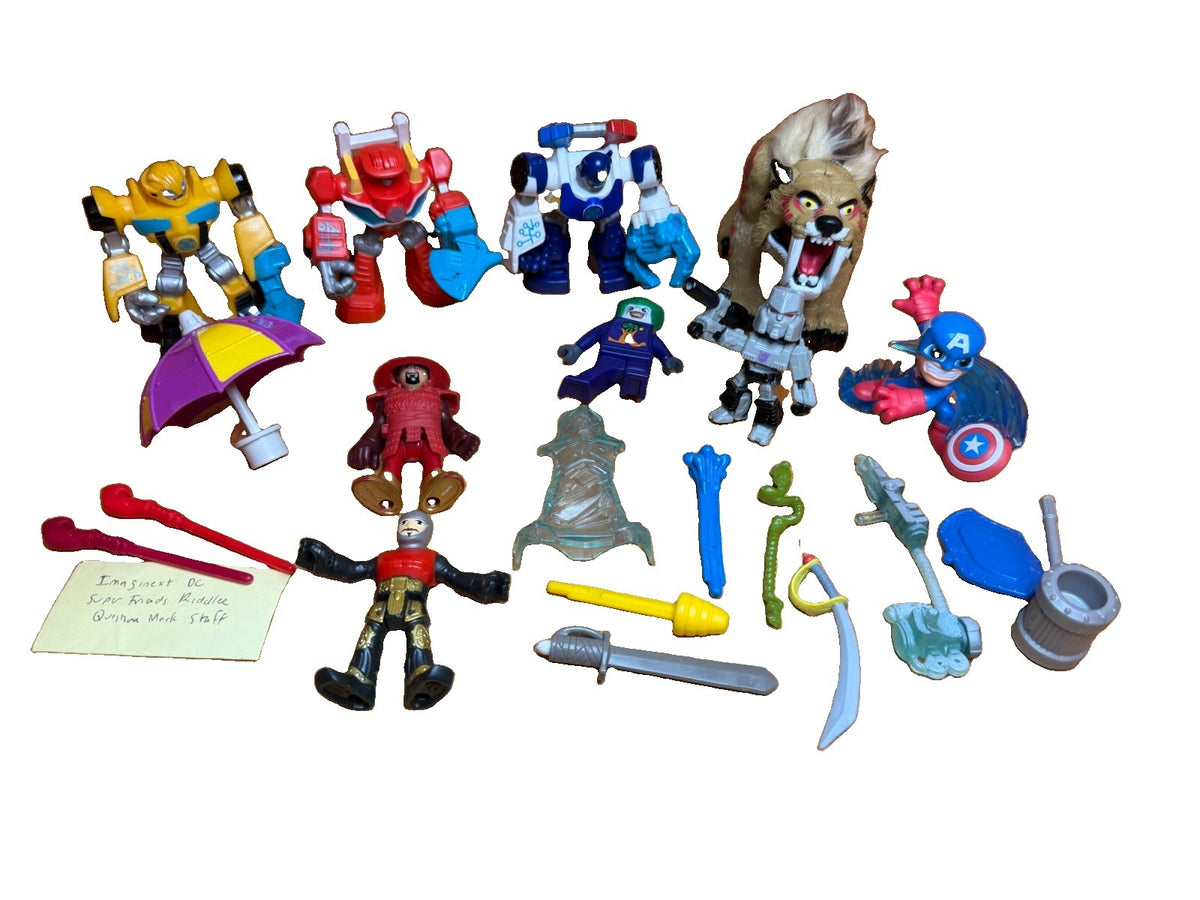 Imaginext Mixed Lot of Figures Accessories Transformers Marvel Avengers others