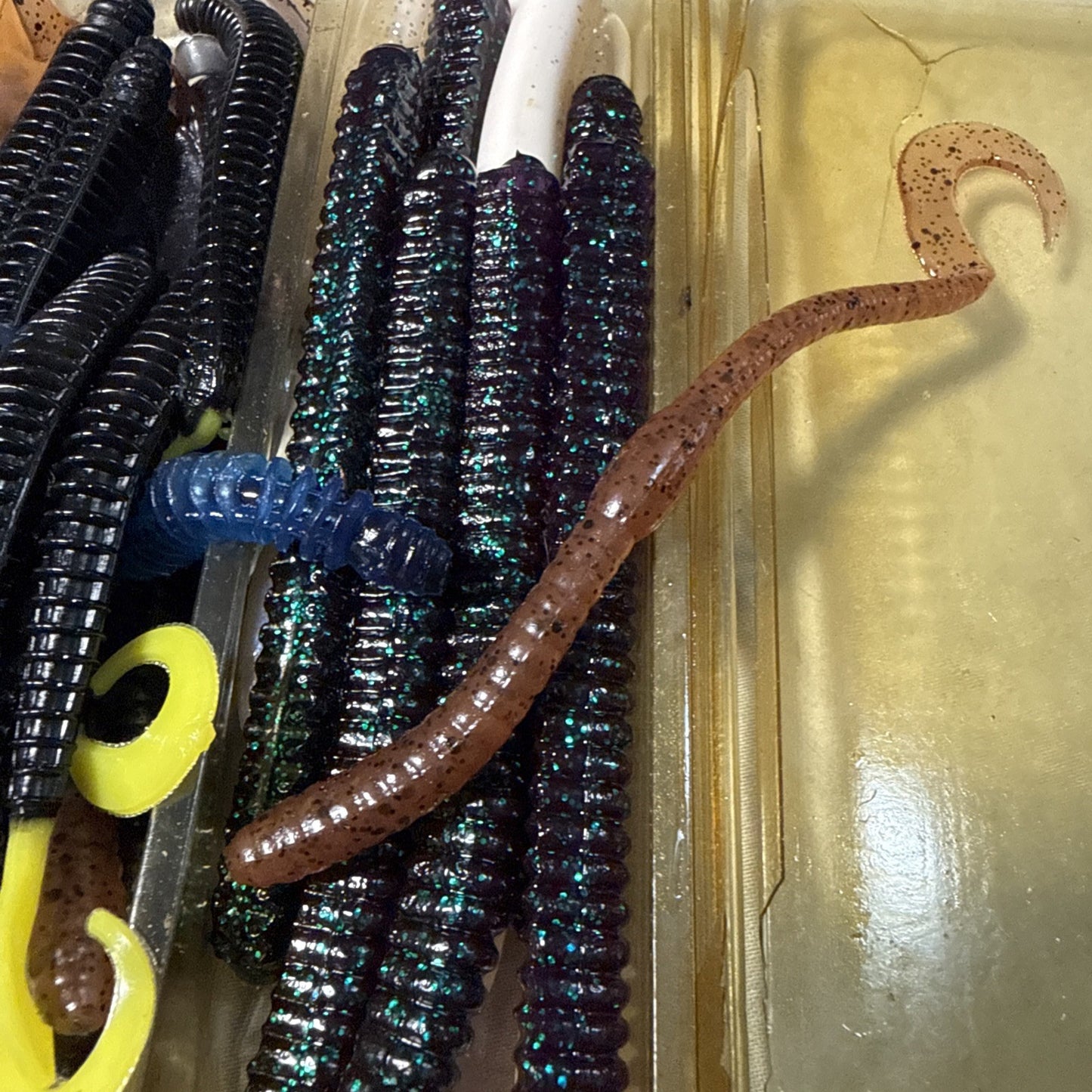 Lot of 11 Fishing Soft Plastic Worms Powerboat Assault Softbait