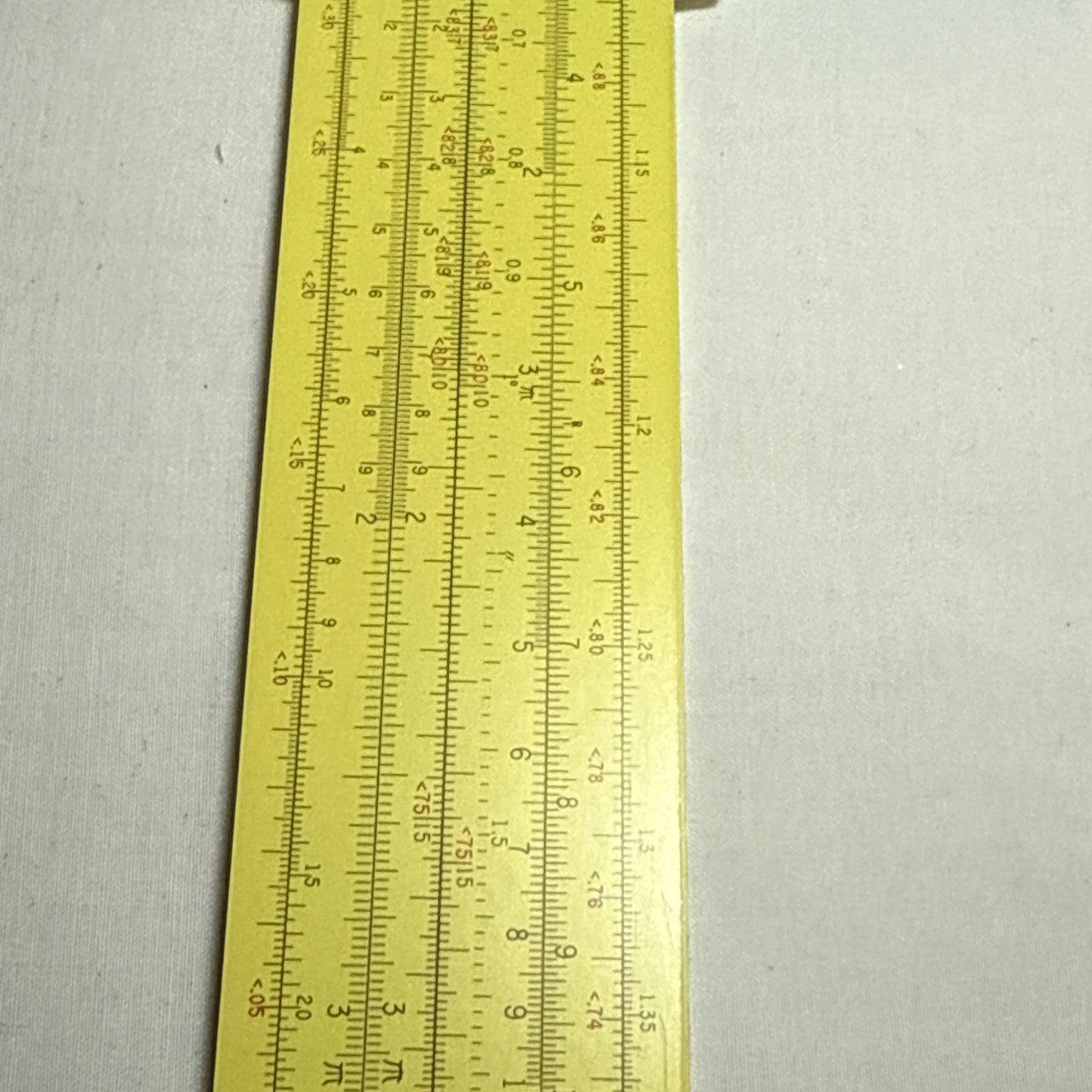 Vintage Pickett 12 Inch Metal Slide Rule Eye Saver Yellow Embossed Leather Case