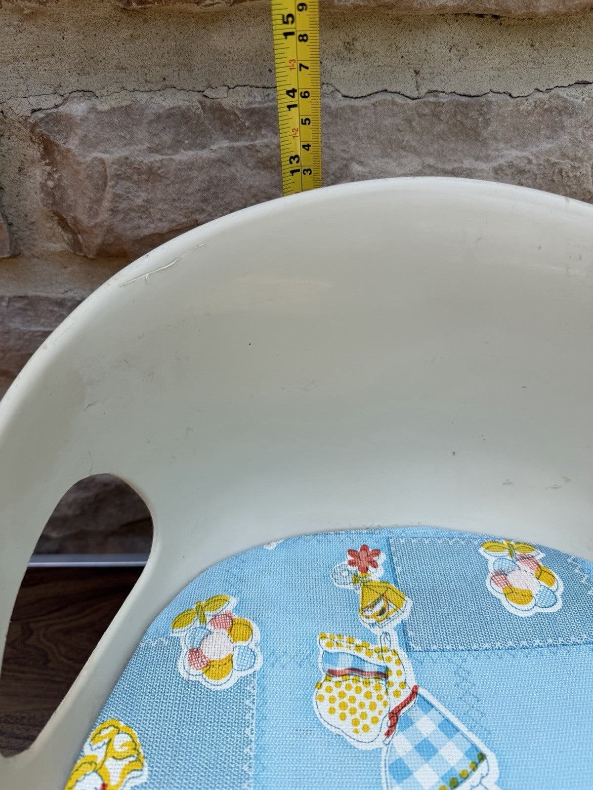 Vintage Cosco Booster Seat Model 13-186 Chrome Legs Blue Plastic Child Seat 1970