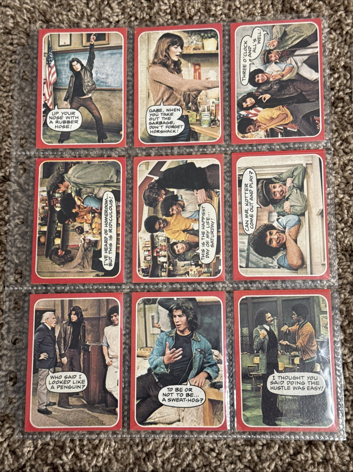 Vintage 1970s Topps TV Card Lot 73pc Charlies Angels Kotter Good Times Kung Fu