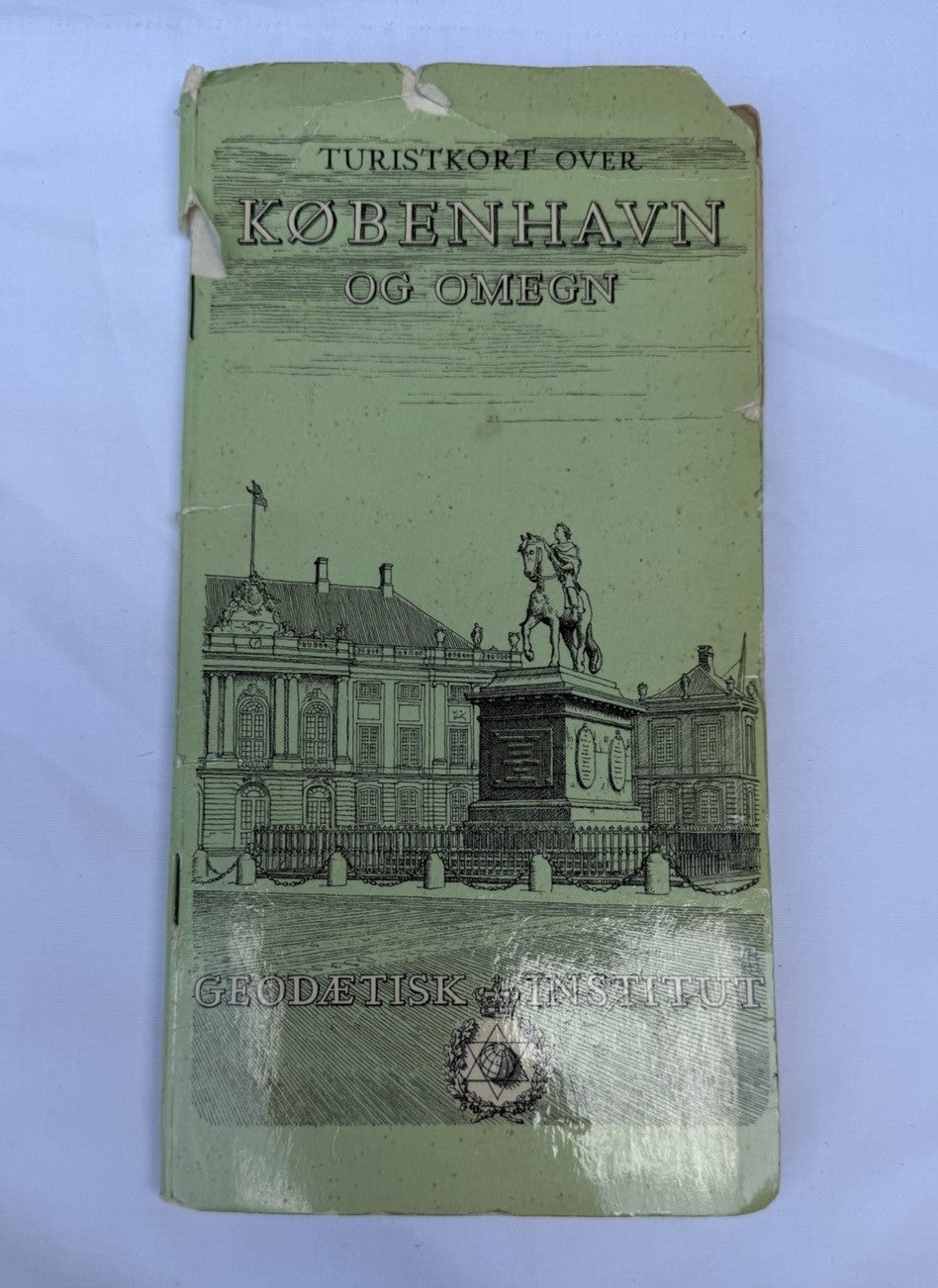 Vintage 1968 Copenhagen Denmark Tourist Pocket Map Geodætisk Institut