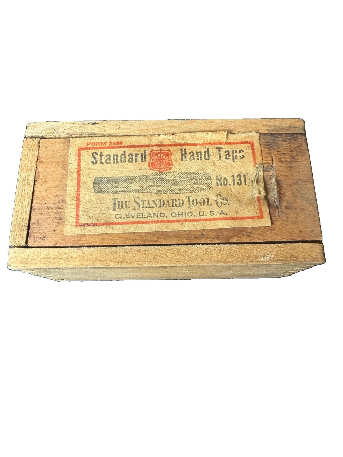 Vintage Standard Tool Co Wood Hand Tap Box 5/16 18 USS Thread Cleveland Ohio