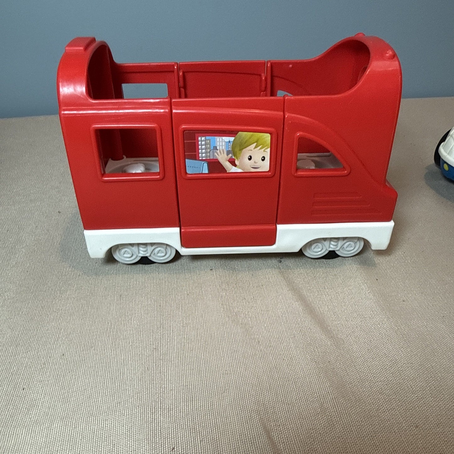 Fisher Price Little People Vehicle Lot Trolley Police Car Taxi Preschool Toys