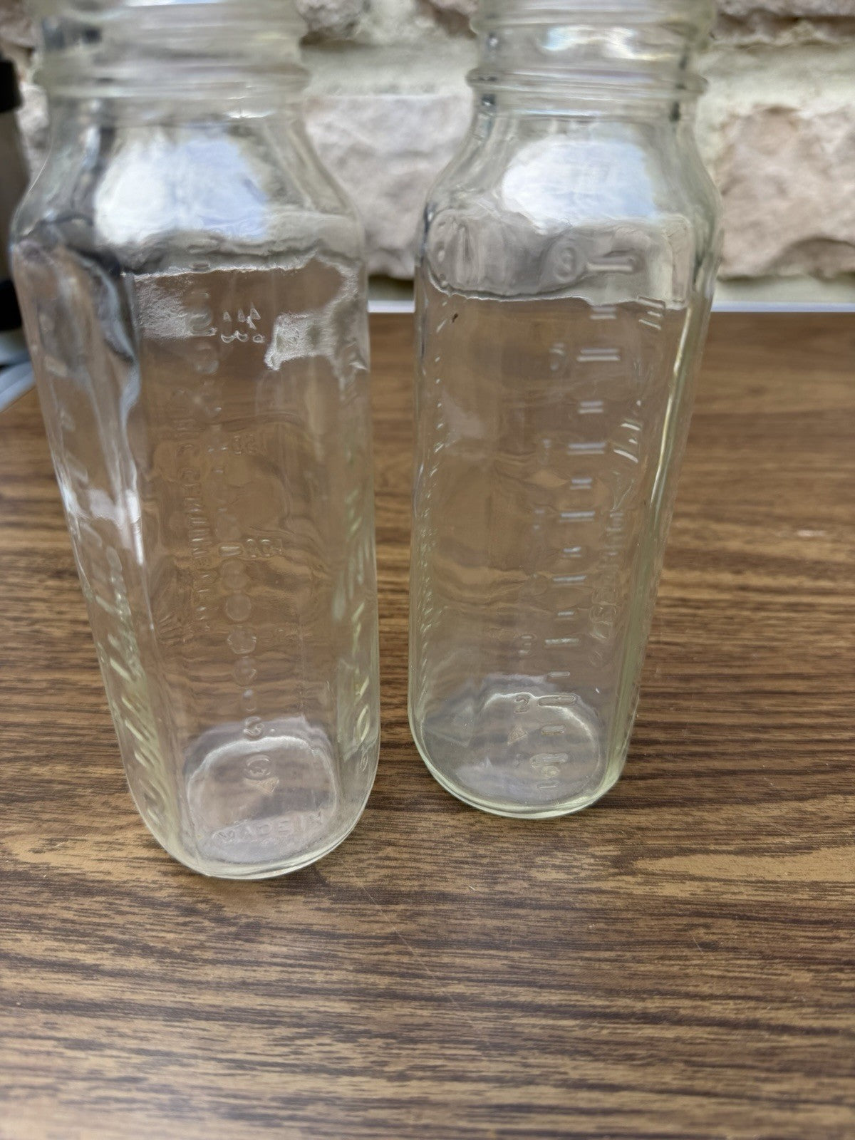 Vintage Evenflo Glass Baby Bottle Lot 6 Clear Nursing Bottles 4oz 8oz