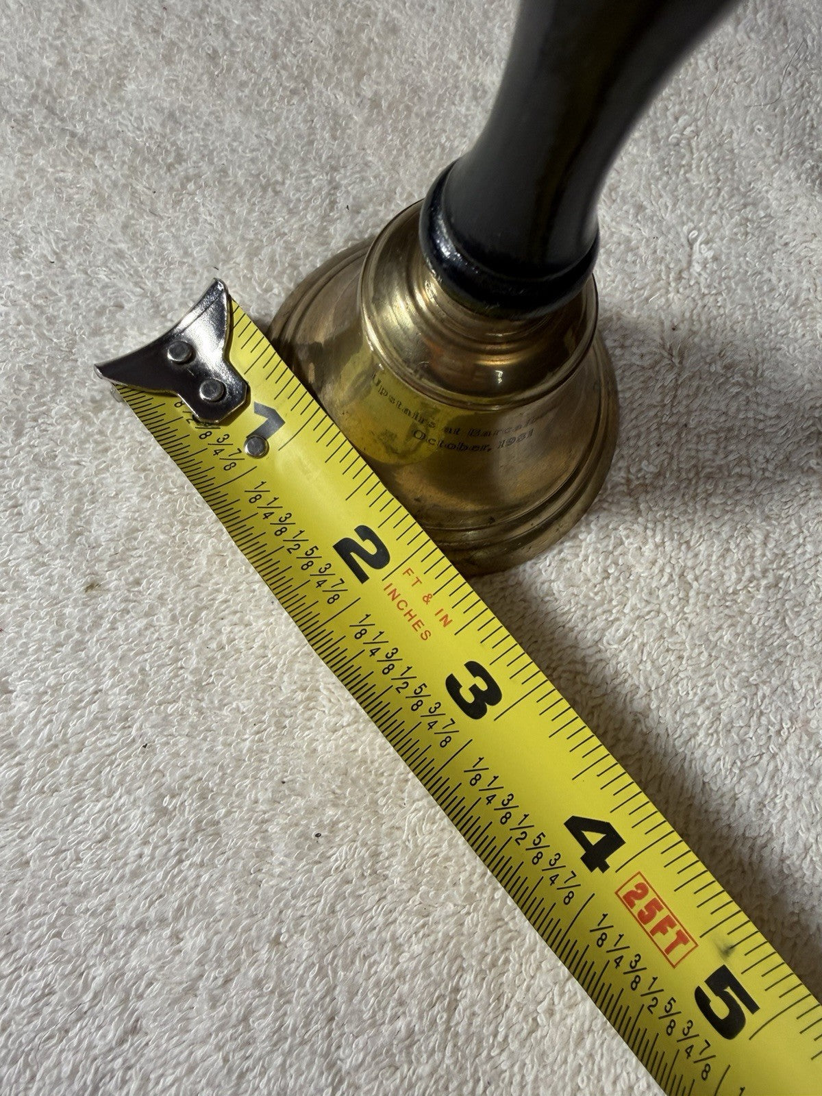 Vintage Brass Bell Wooden Handle 1981 Upstairs At Barca Lounger