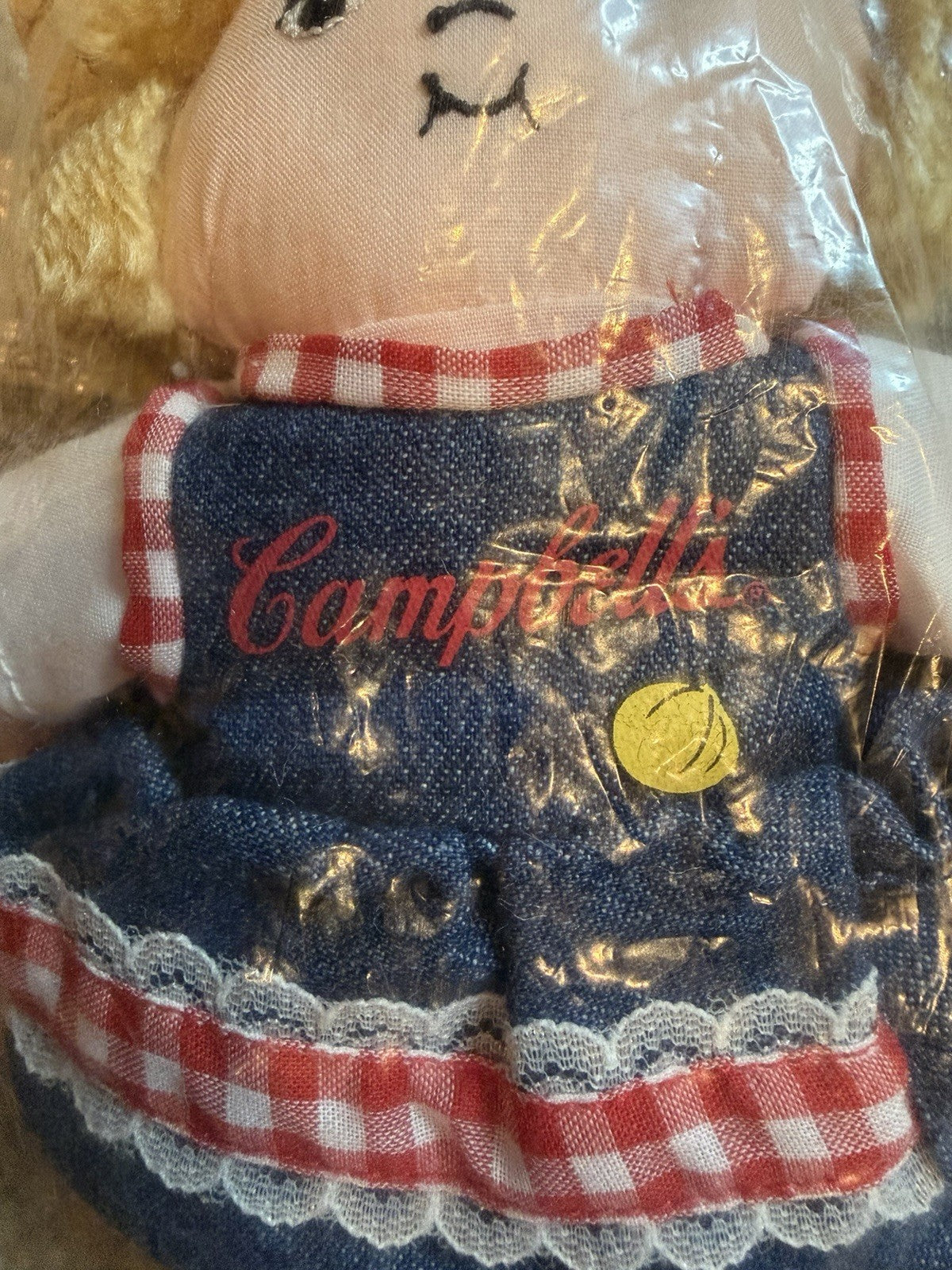 Campbells Soup Kids Doll Straw Hat Girl 7.5 Inch Beanbag Plush Stuffed Toy Seale