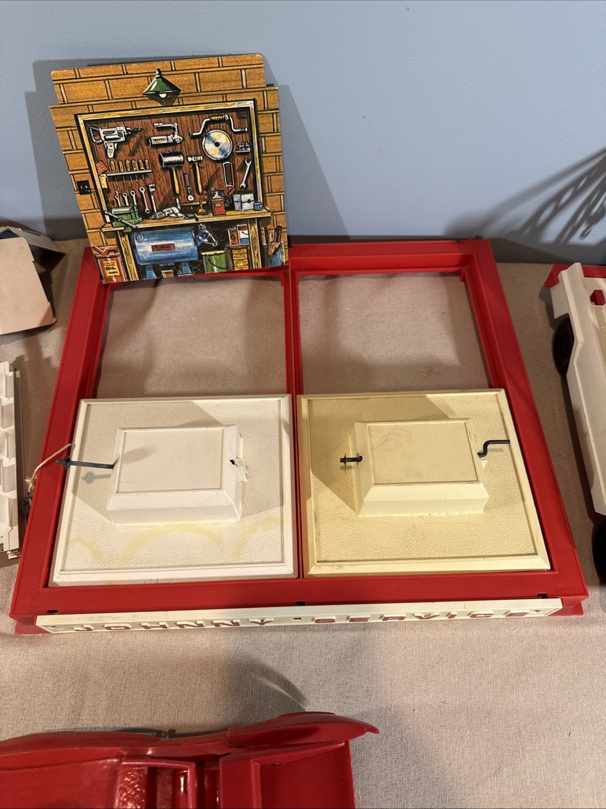 Vintage Topper Toys Johnny Service Gas Station Playset Car with Box Incomplete