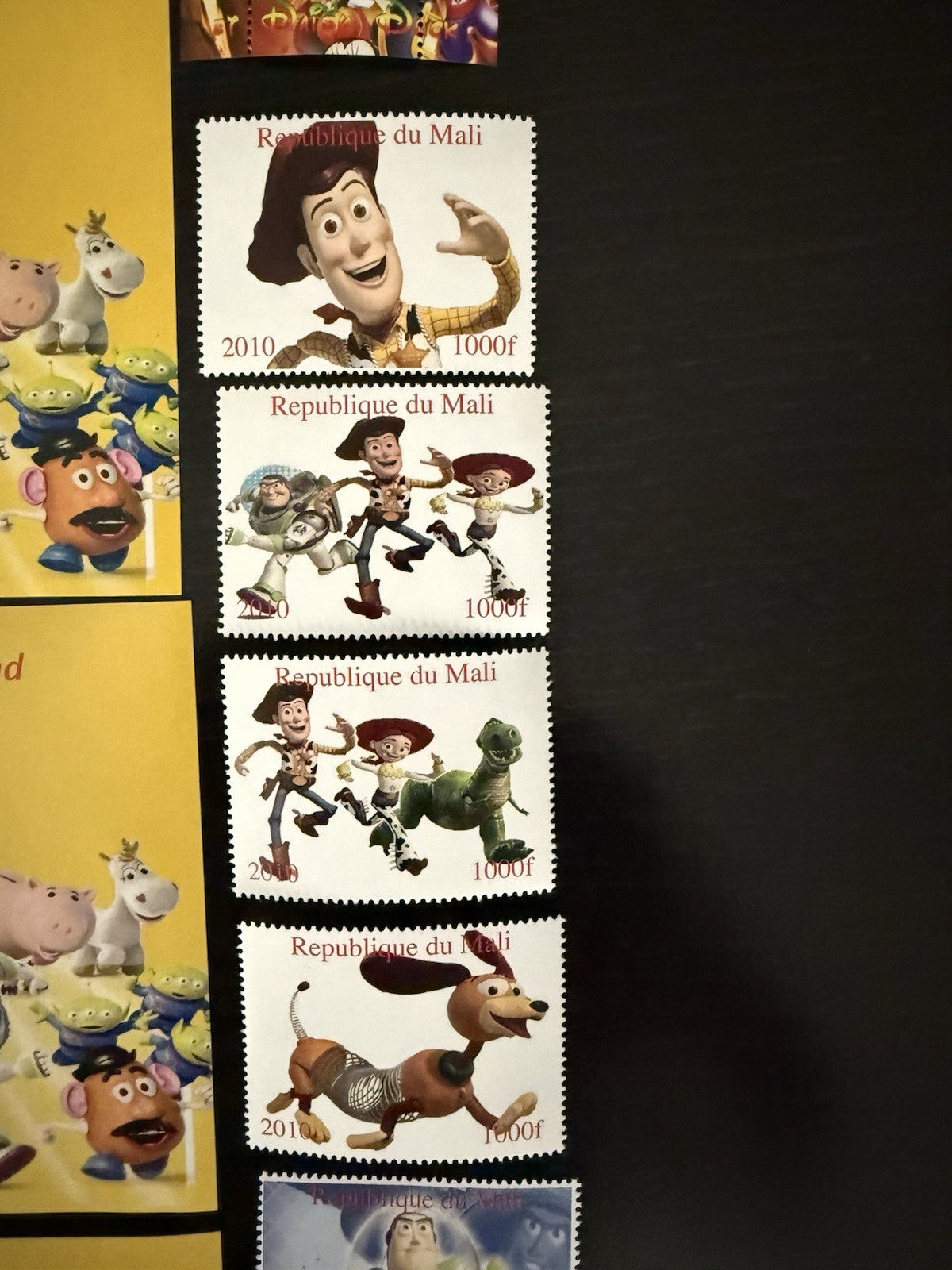 Disney Pixar Stamp Sheet Lot Toy Story Cars Israel Pooh Mickey Congo Mali MNH