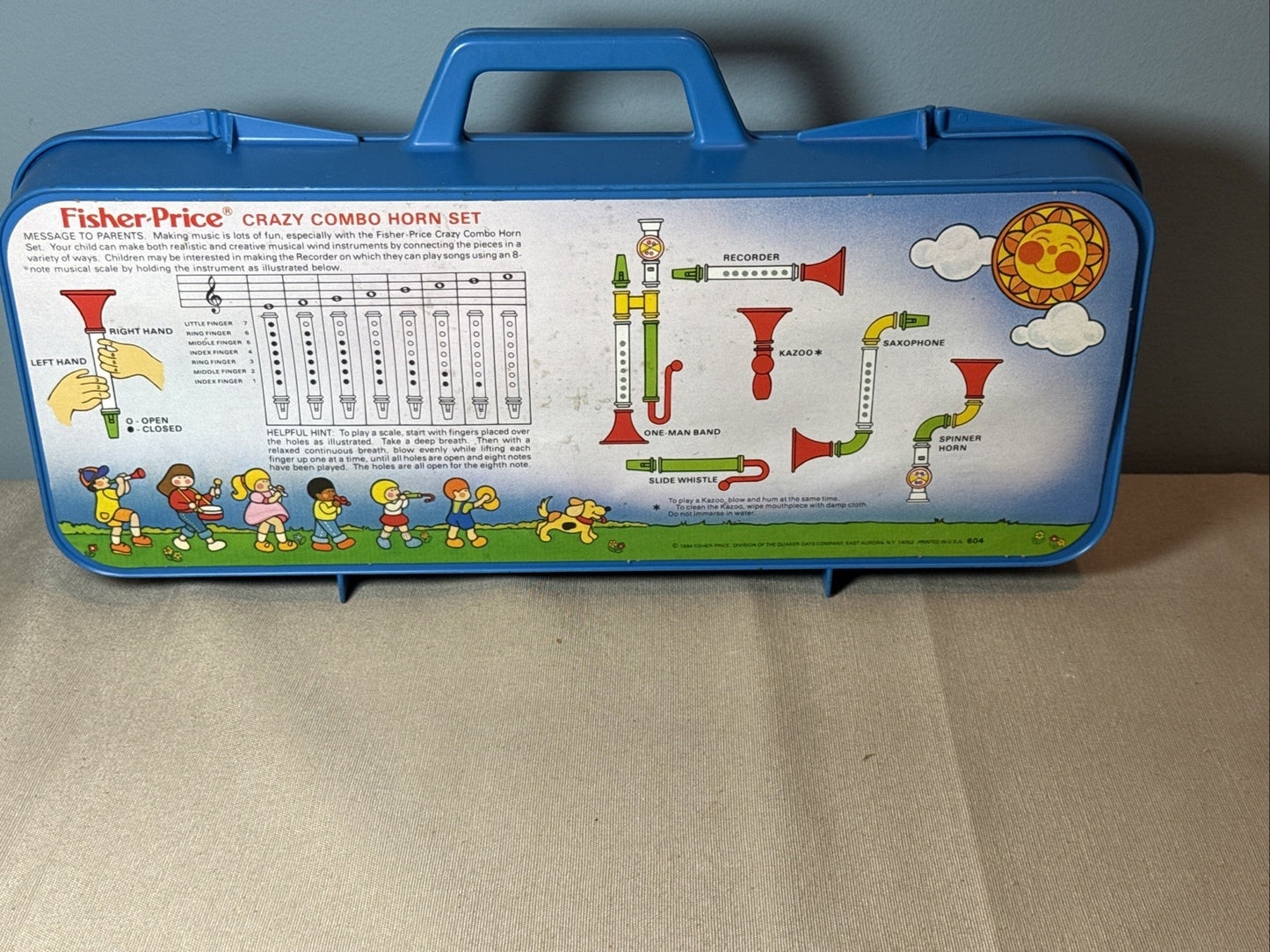 Vintage Fisher Price 1984 Crazy Combo Horn Set #604 Muscial Instrument COMPLETE