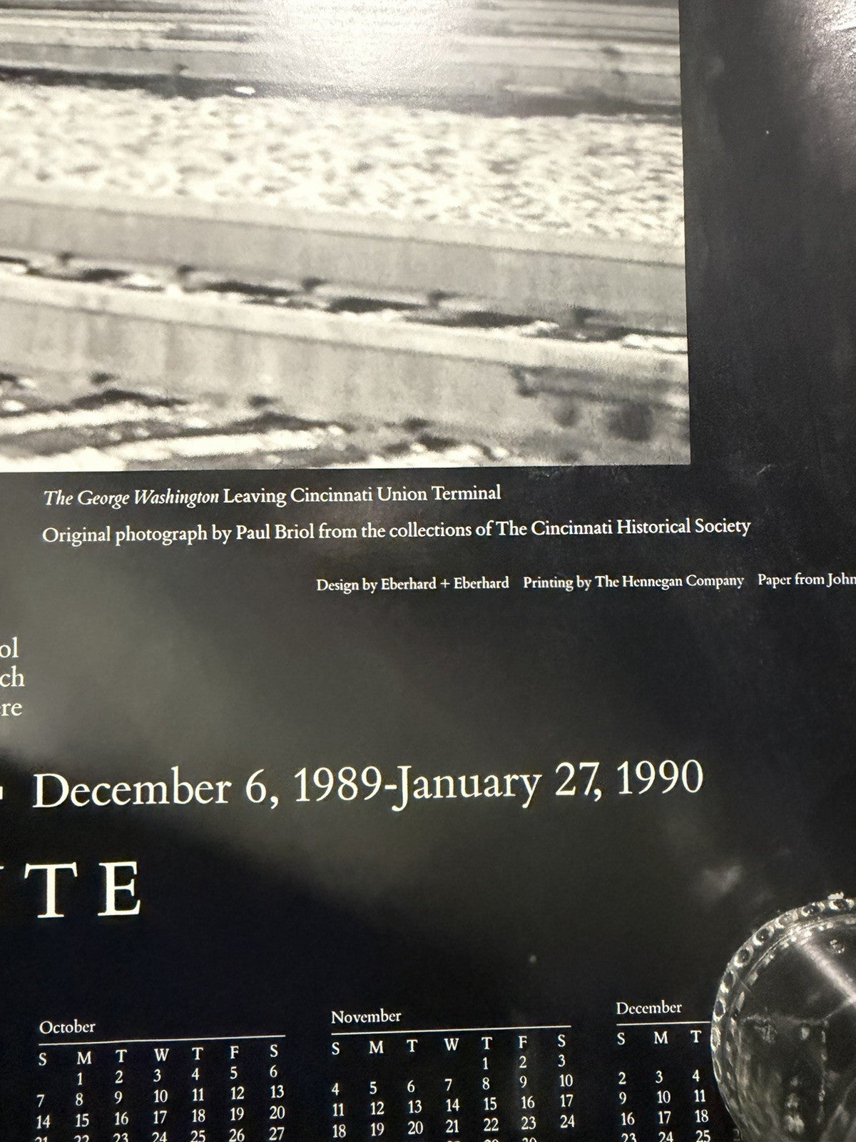 Vintage 1989 Paul Briol Cincinnati Union Terminal Train Photography Poster 35x24