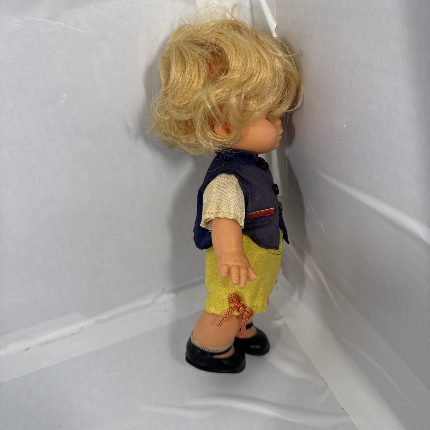Vintage Hong Kong Pocket Doll Side Glancing Eyes Folk Costume Boy Doll
