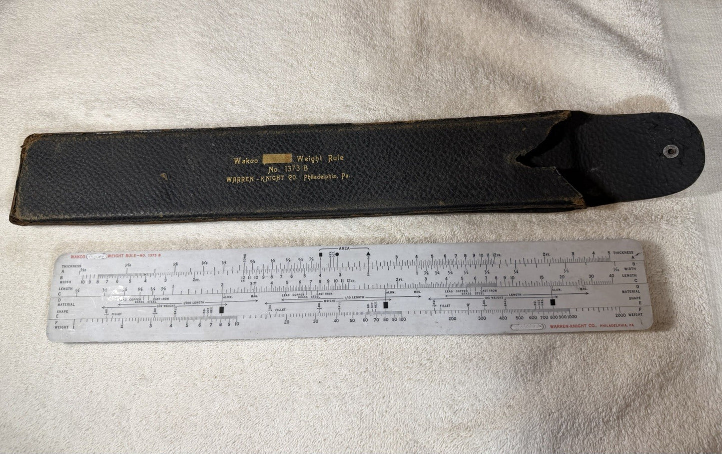 Vintage Warren Knight WAKCO Weight Rule No 1373 B Precision Tool