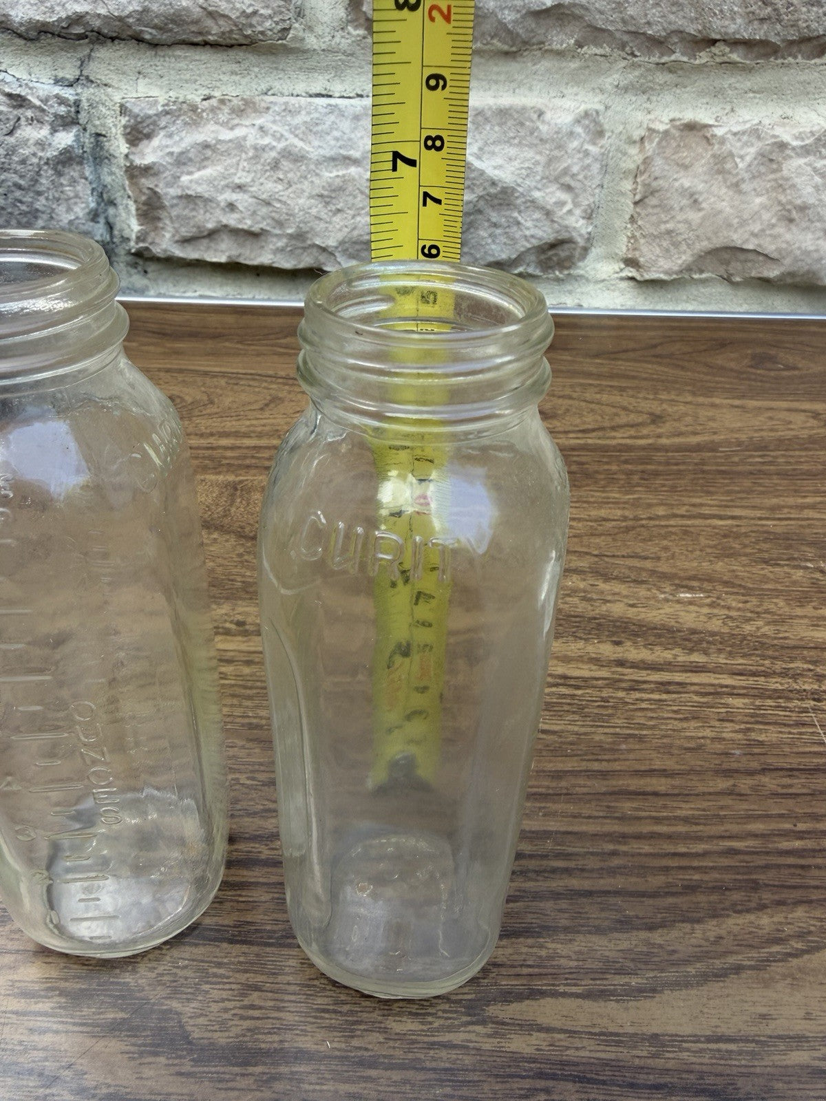 Vintage Evenflo Glass Baby Bottle Lot 6 Clear Nursing Bottles 4oz 8oz