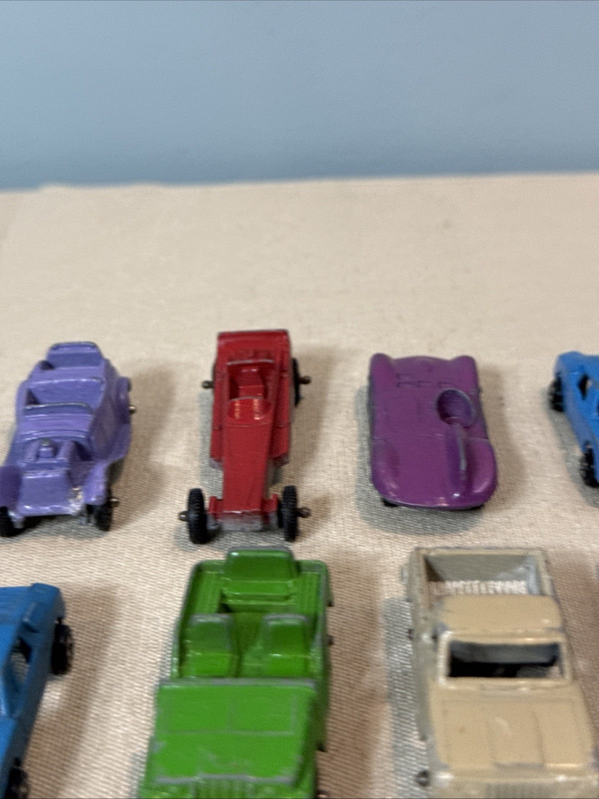 Vintage Tootsietoy Diecast Cars Lot of 12 Dragster Jeep Land Rover Greyhound Bus