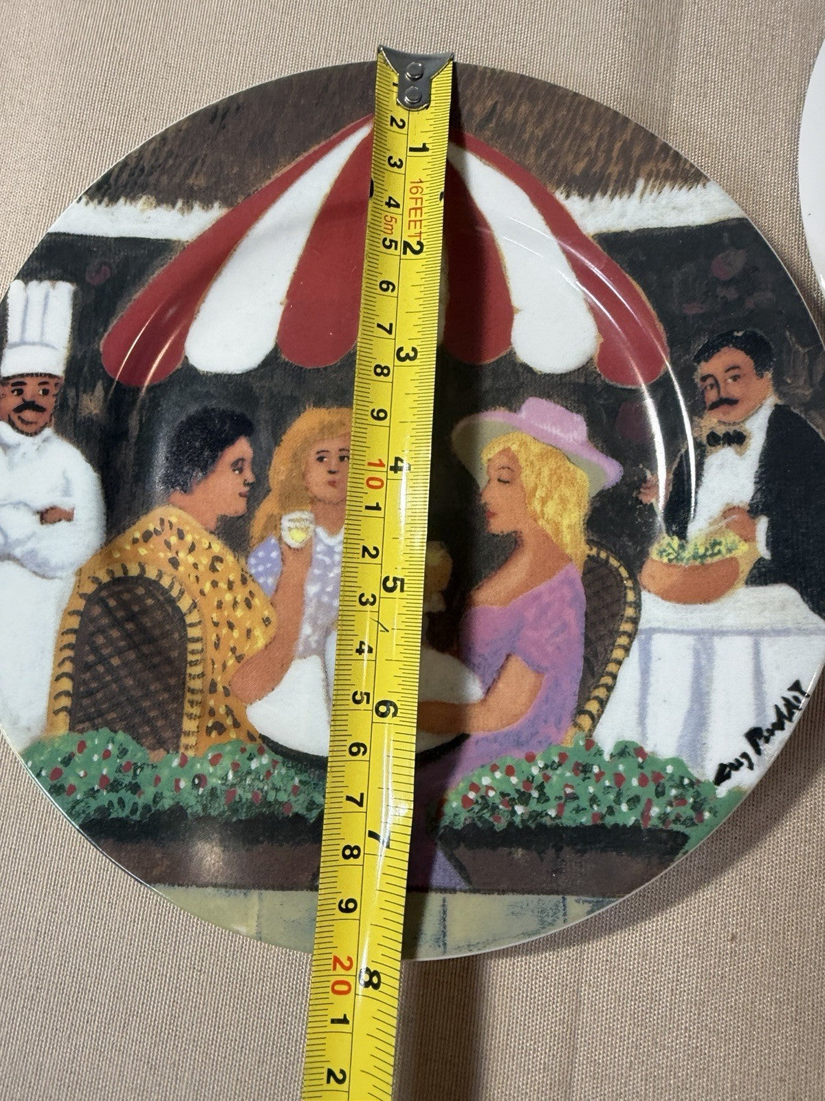 Guy Buffet Collection Fine Porcelain Plates Lot 4 Bistro French Art 8" Japan