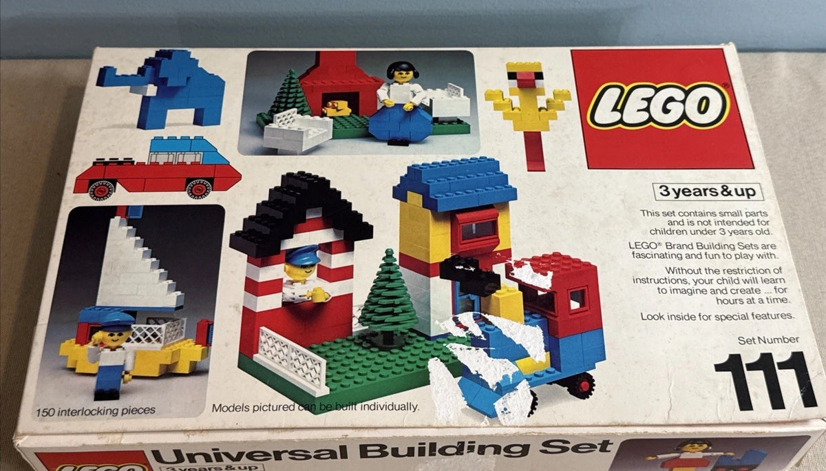 Vintage 1976 LEGO Universal Building Set 111 Original Box Tray Incomplete 45 Pc