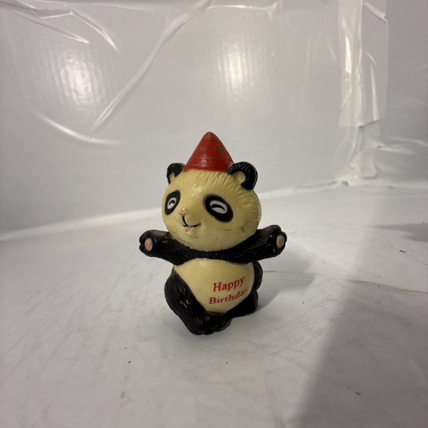 Vintage Miniature Panda Bear Figurines Christmas Happy Animal Lot of 4 Hong Kong