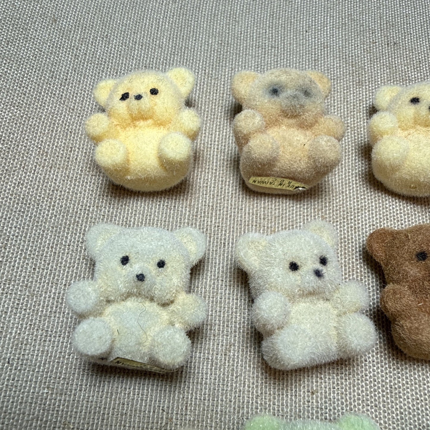Vintage Flocked Miniature Teddy Bear Lot of 20 Craft Diorama Bears