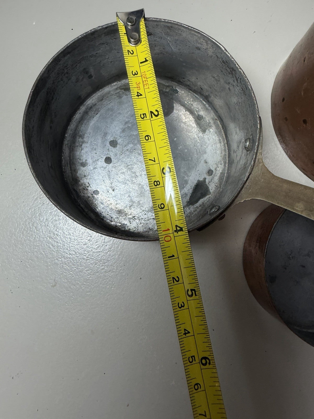 Vintage Copper Cookware Pot Pan Mixing Bowl Measuring Cup Ladle Skimmer Kitchen