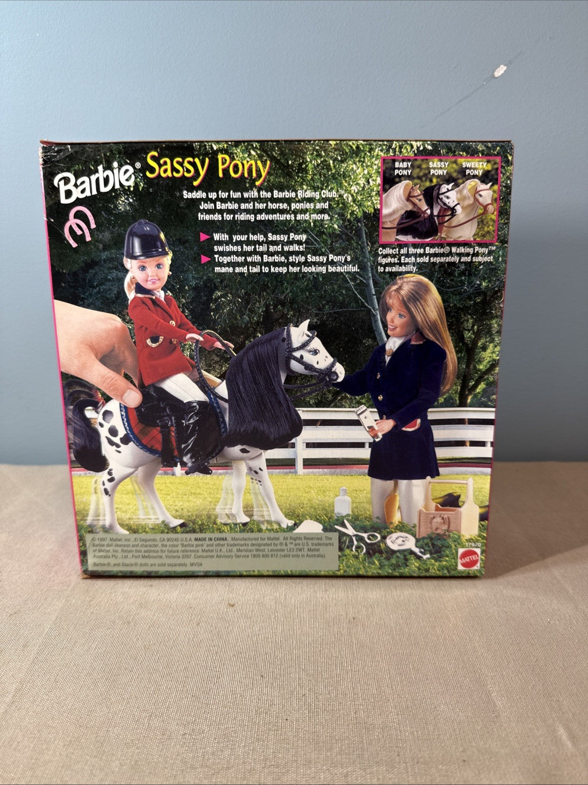 Vintage 1997 Barbie Walking Pony Sassy Pony Tail Swishes Mattel NIB