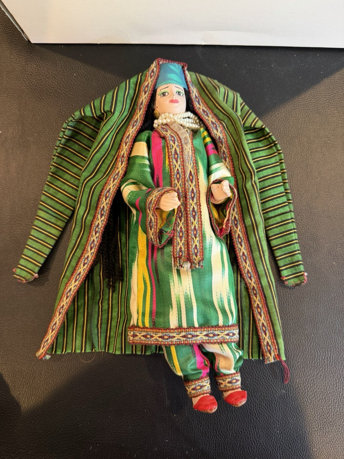 Handcrafted Central Asian Folk Costume Doll Traditional Textile Souvenir Display