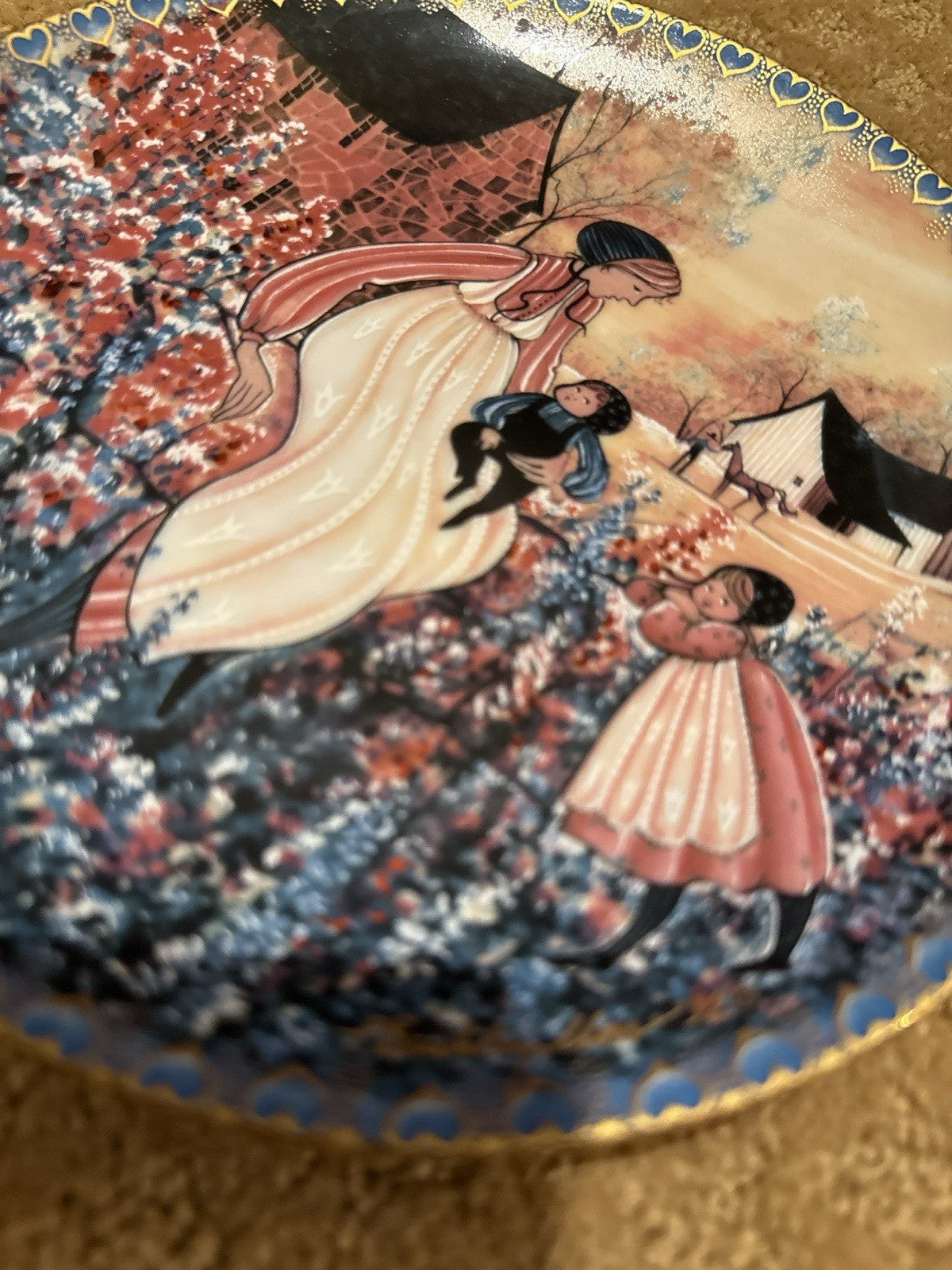 P Buckley Moss Collector Plate 7.5” Mother's Love Amish Art Display Plate
