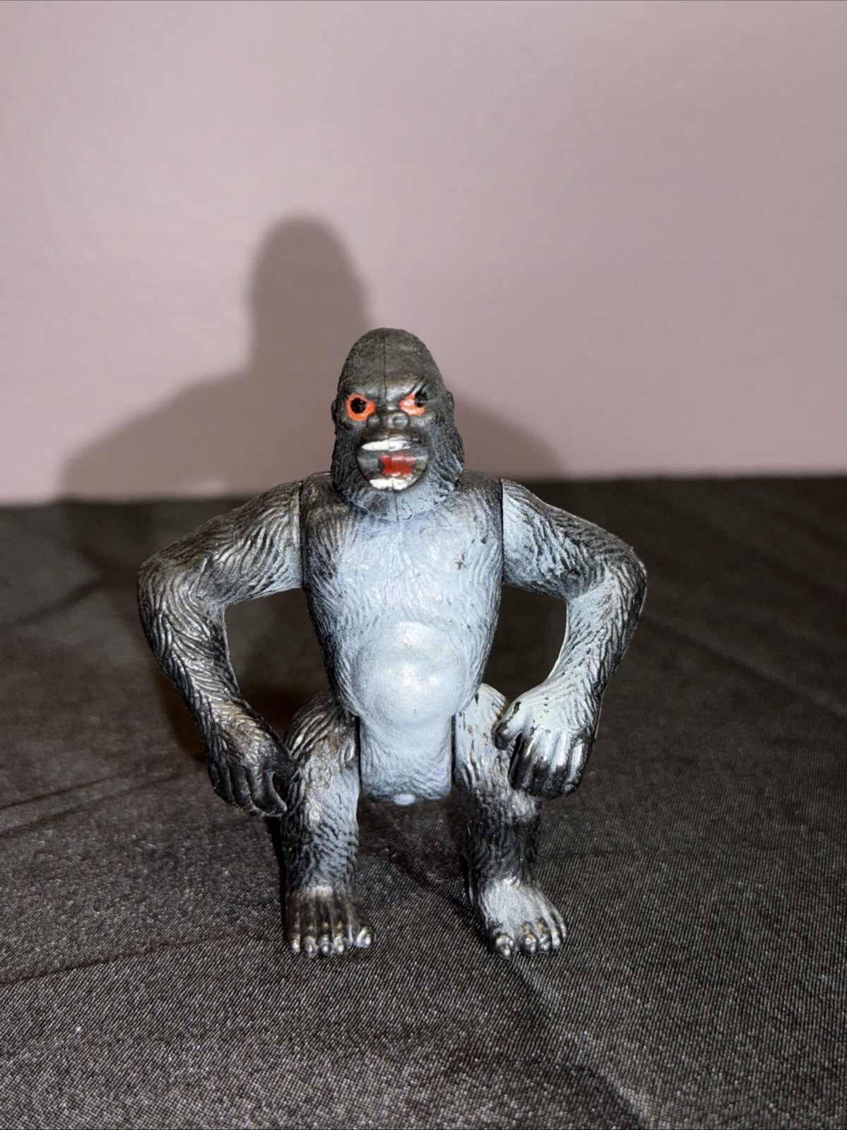 Vintage 3" KING KONG Gorilla Action Figure Jointed 1980’s Hong Kong - RARE FIND