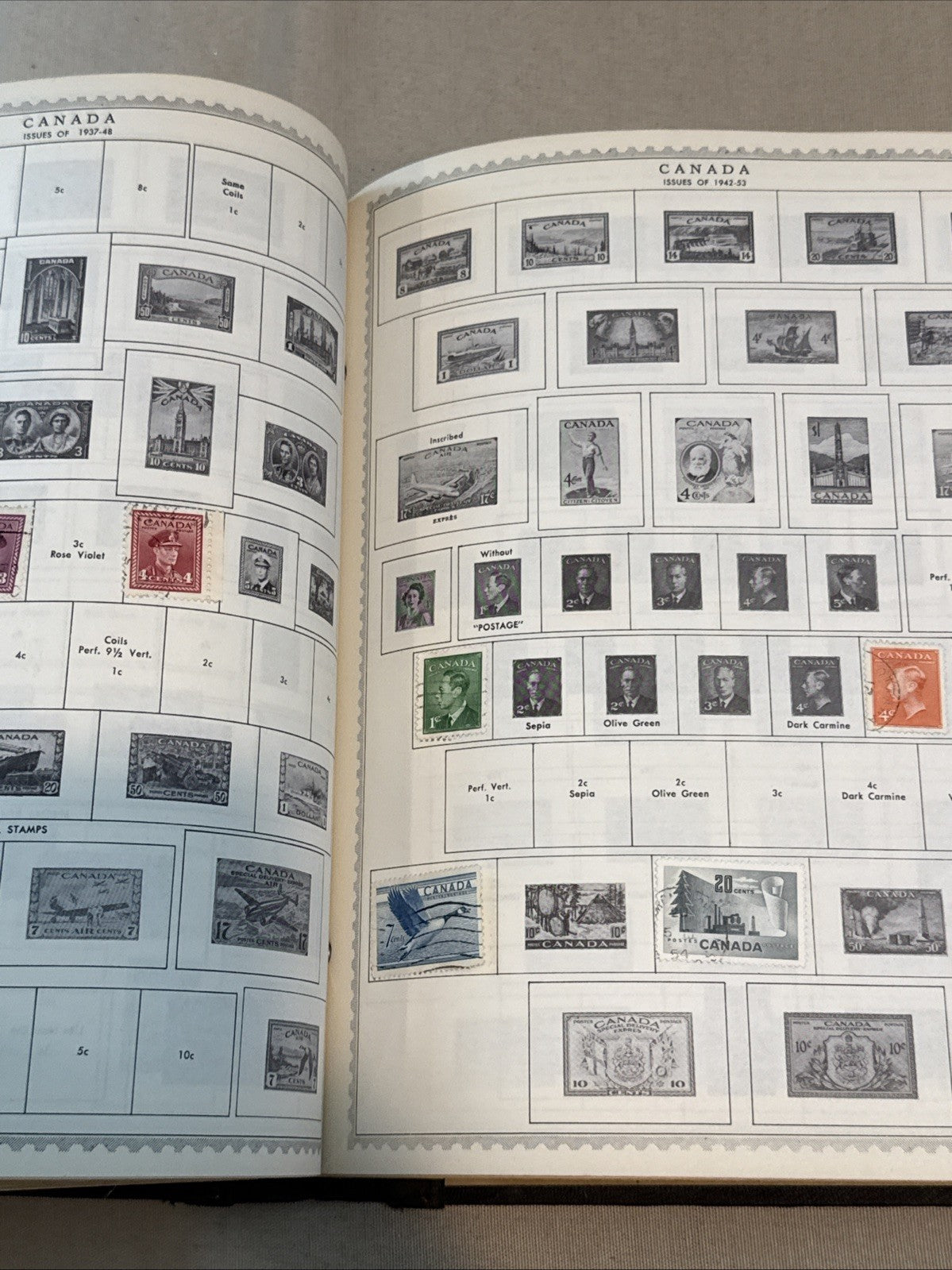 Worldwide Stamp Album Collection Comprehensive Many Stamps Canceled Mint Vintage