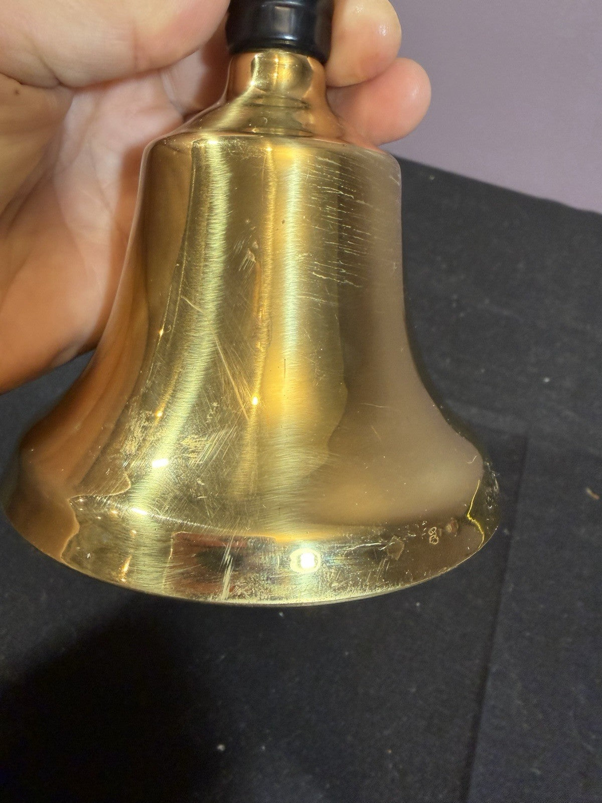 Vintage Brass Ceremonial Bell NHS Top Ten Class of 1969 Wooden Handle 7"