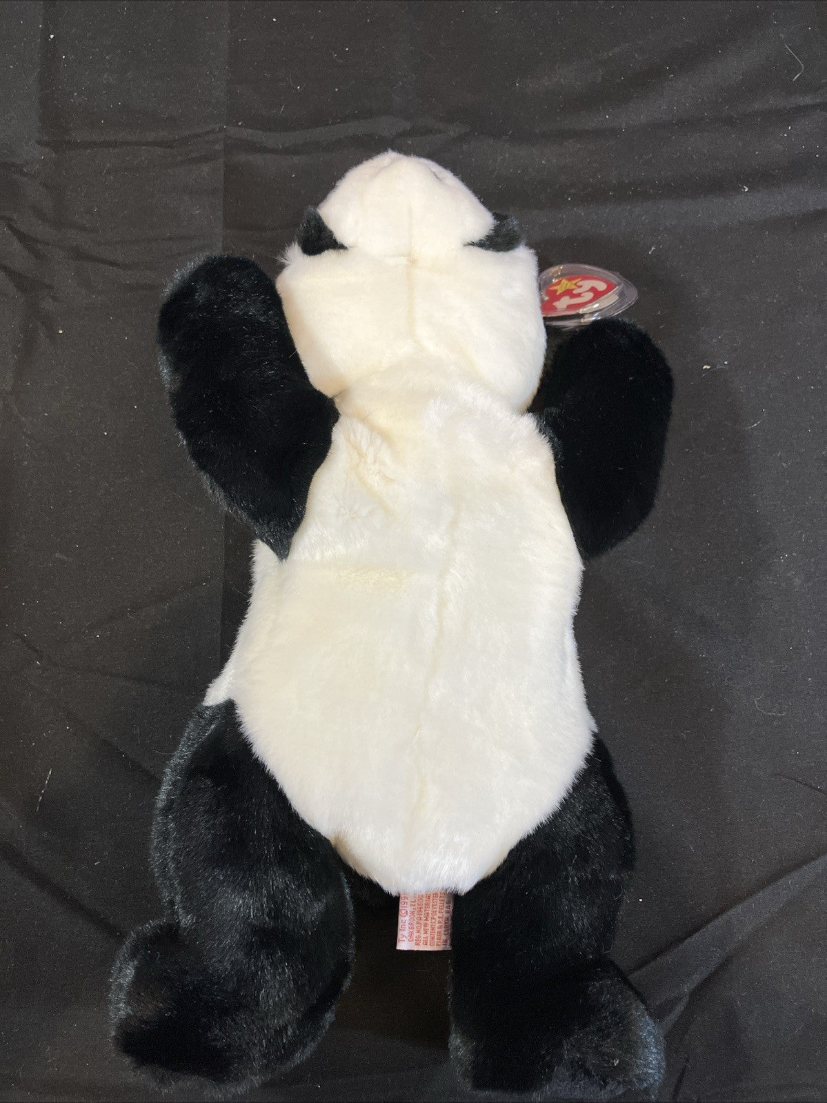 Vintage Ty Beanie Baby Peking Panda 1998 Plush Lying Down Stuffed Animal