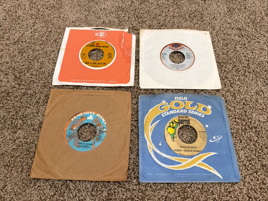 Vintage 1970s 45 RPM Records Lot 4 T Rex Bang A Gong Monster Mash Kung Fu
