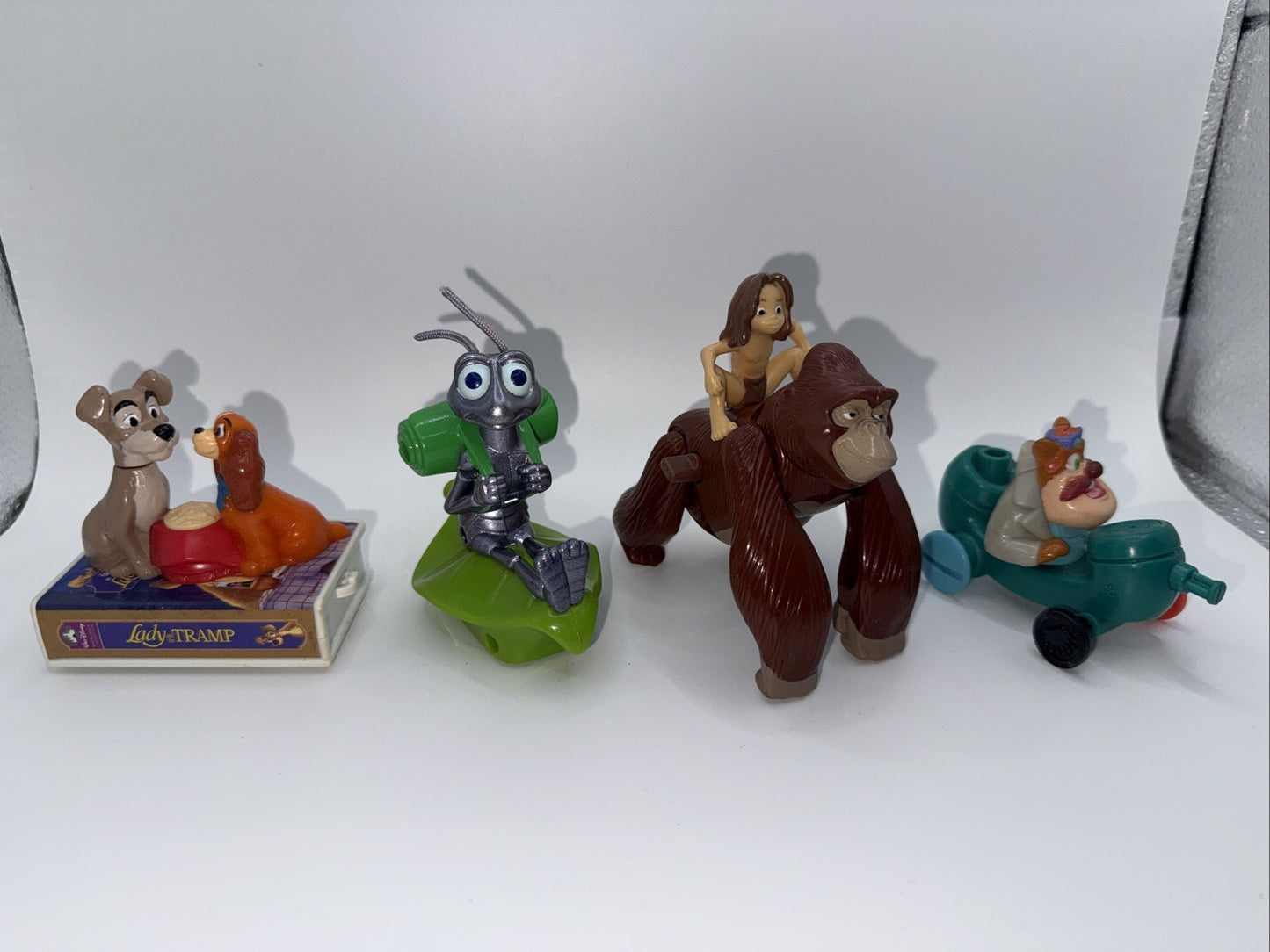 Lot Of 4 Vintage Disney Happy Meal Toys Lady Tramp Flick Tarzan Rescue Rangers