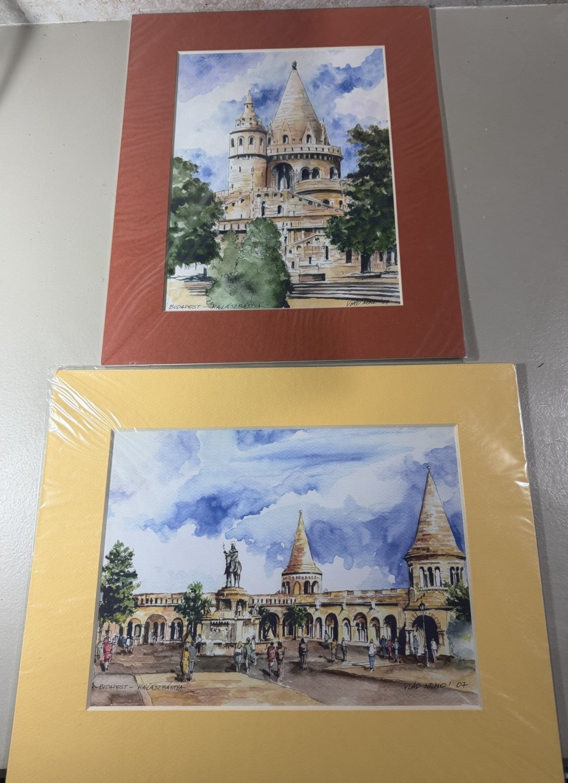 Vlad Nemo Signed Budapest Fishermans Bastion Watercolor Print NIB Hungary Art
