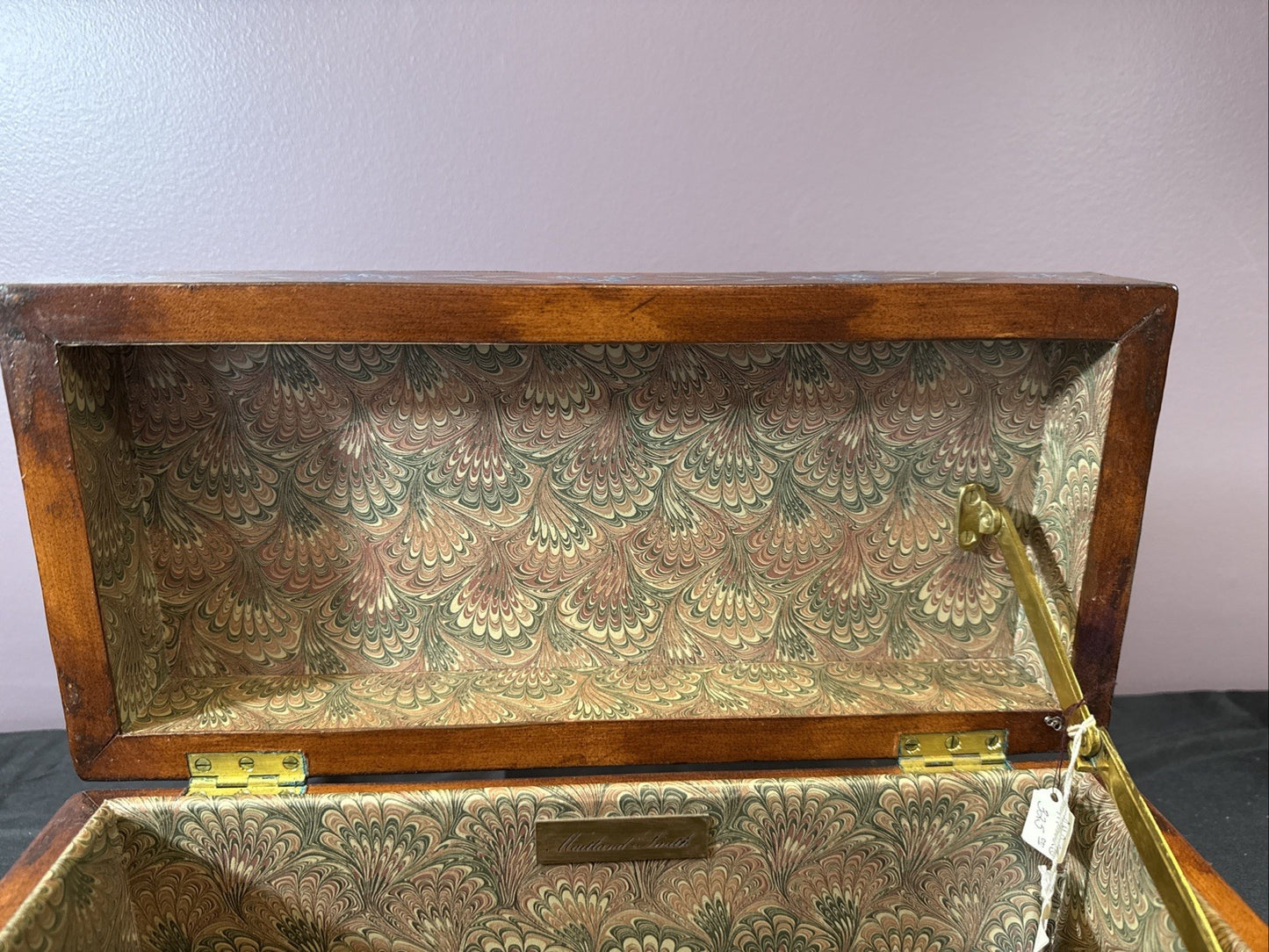 Vintage 1994 Maitland Smith Hand Crafted Solid Wood Jewelry Box 15.5x8.24x6.5