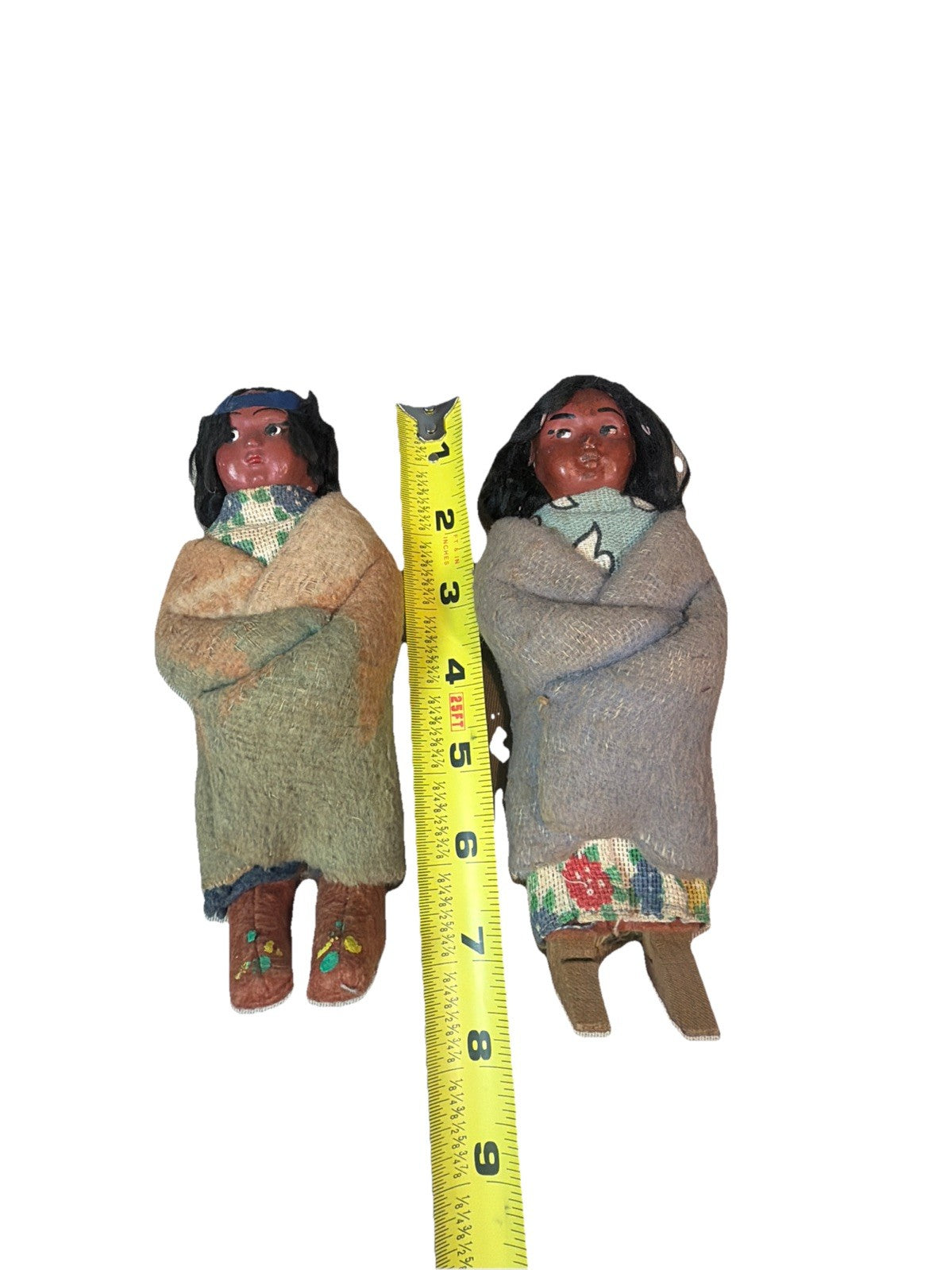 Skookum Bully Good Indian Dolls Pair 7 Inch Native American Dolls