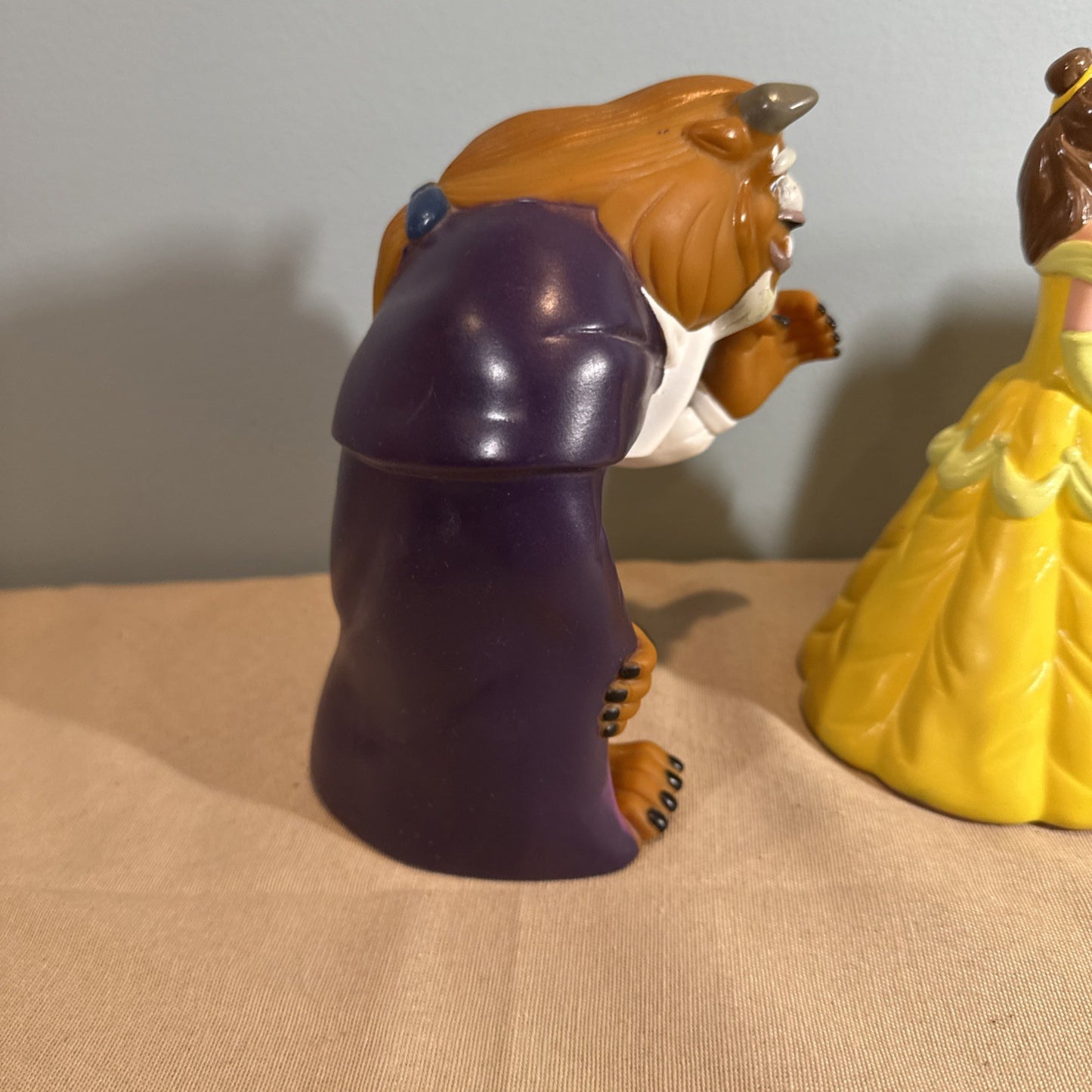 1992 Pizza Hut Beauty And The Beast Hand Puppets Disney Lot Of 4 Vintage