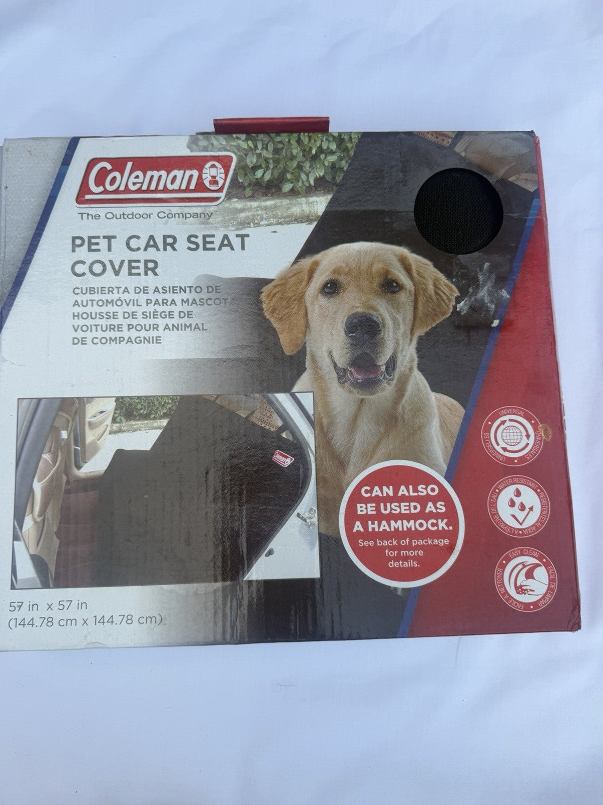 Coleman Pet Car Seat Cover Hammock Water Resistant Black 57 x 57 Universal