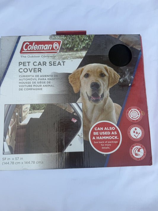 Coleman Pet Car Seat Cover Hammock Water Resistant Black 57 x 57 Universal