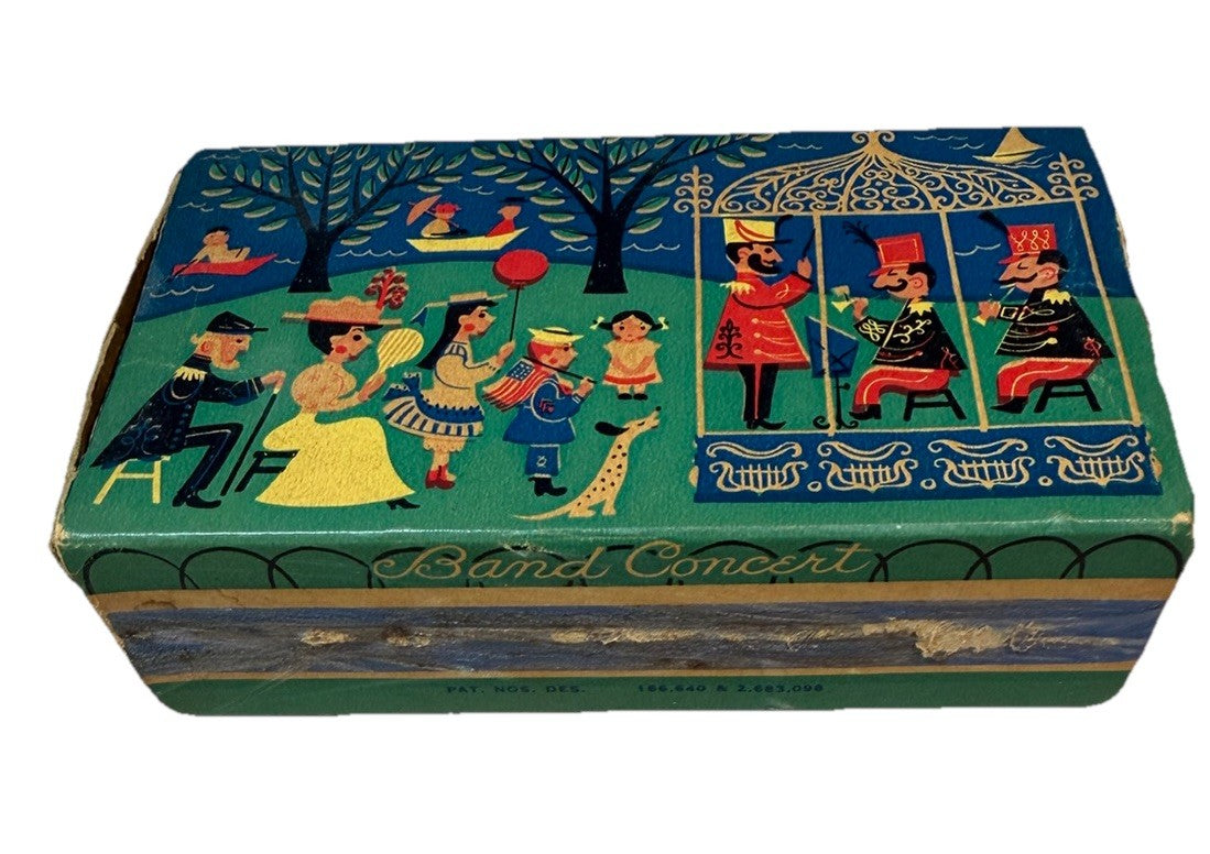Vintage Stick Band Concert Matchbox Ohio Blue Tip Matches Advertising Tin