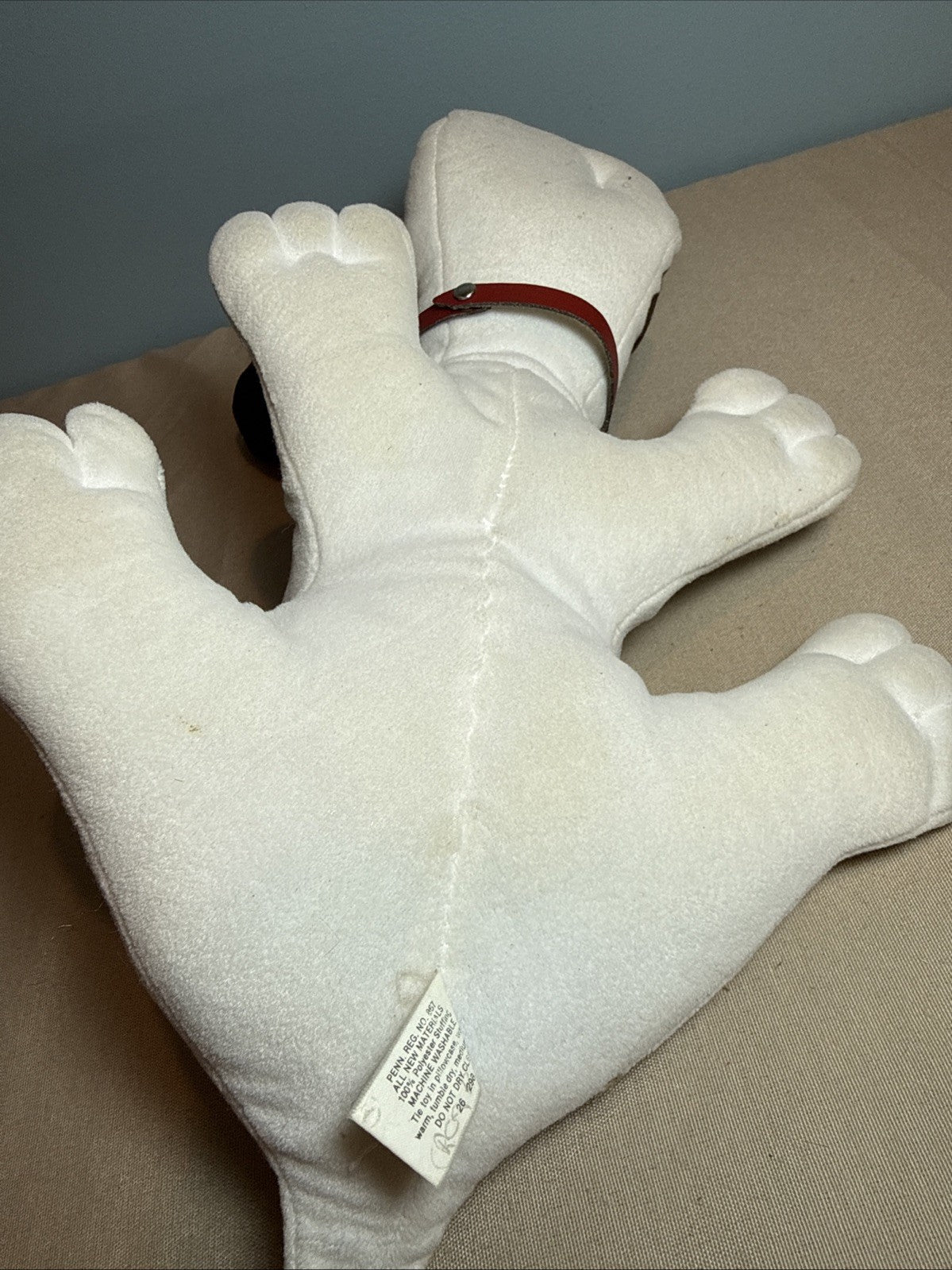 Vintage 1985 Tonka Pound Puppies White Brown 17 Inch Plush Stuffed Dog Toy Puppy