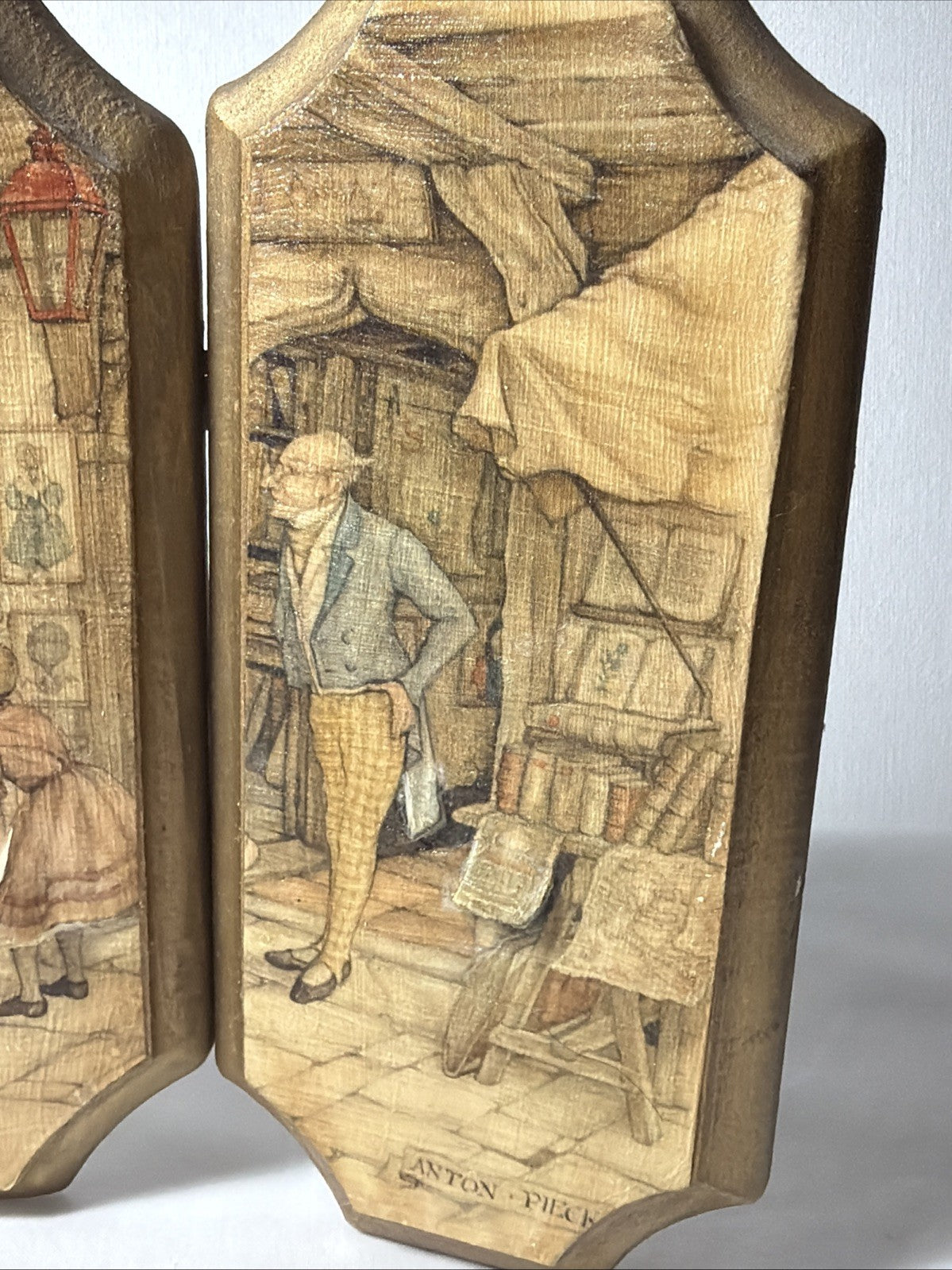 Vintage Anton Pieck Wooden Plaques 3D Decoupage Set New York
