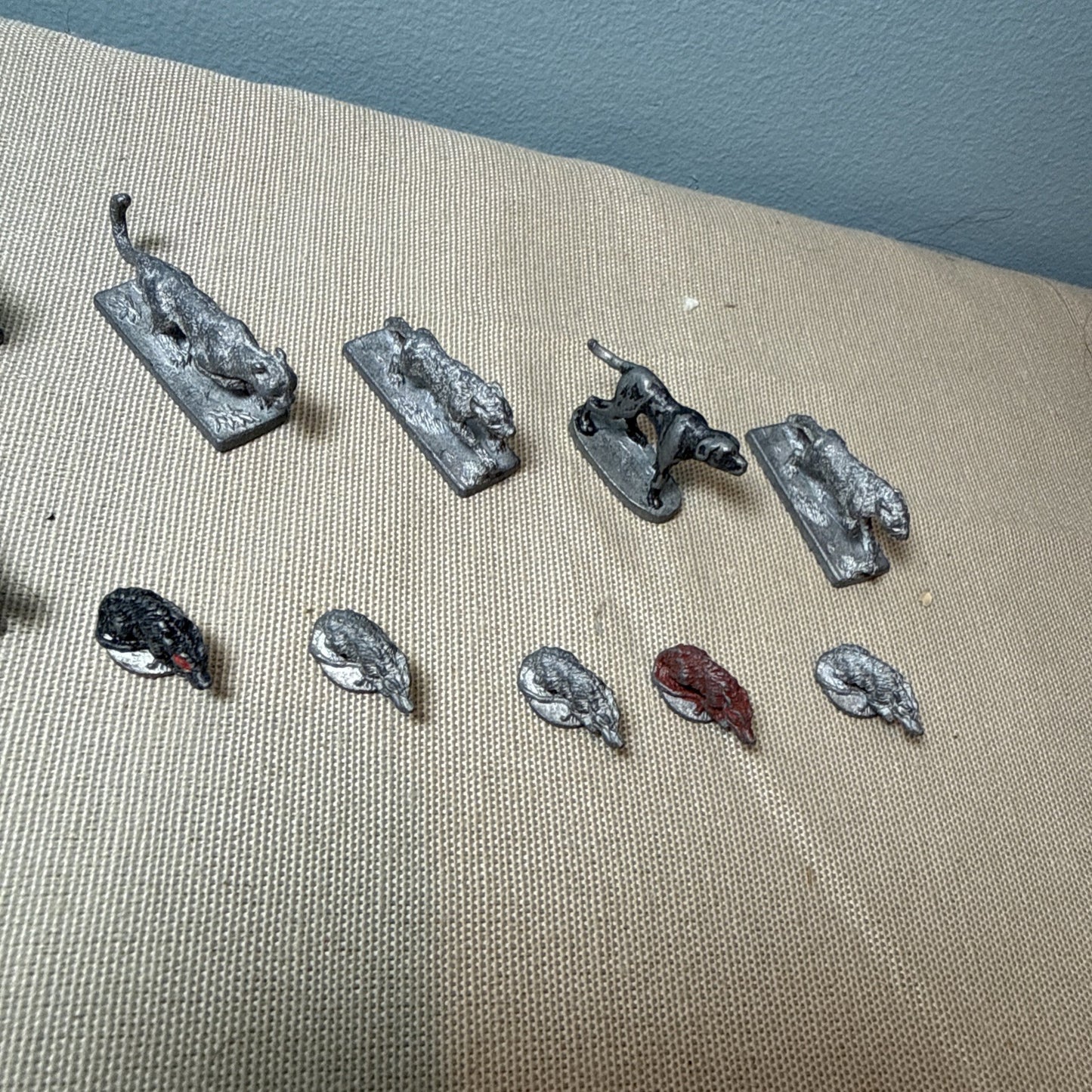 Vintage Metal D&D Miniatures Wolves Lions Bears Snake Familiars 21 Animals Lot