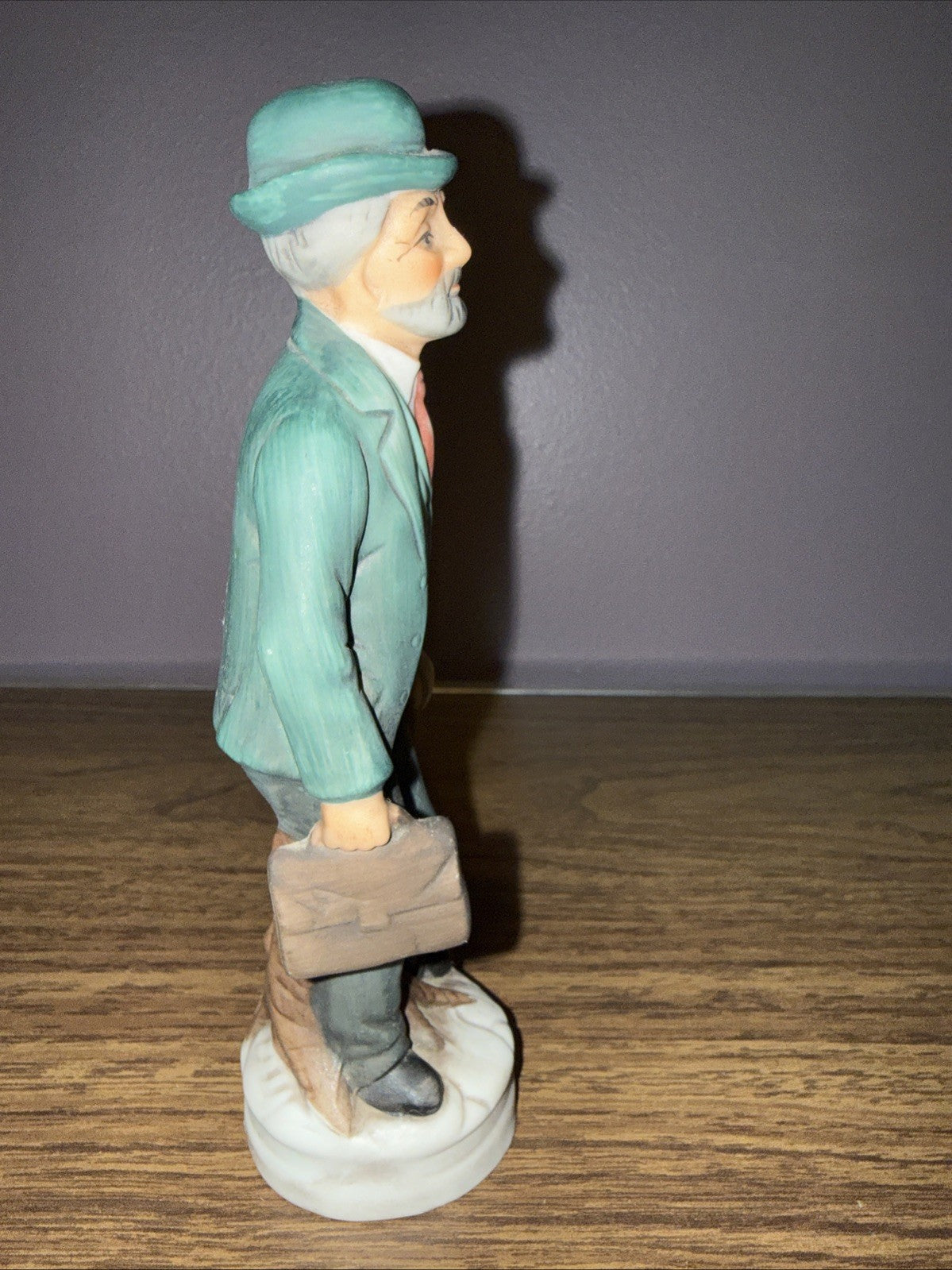 Vintage Frankel Ceramic Figurines Old Couple Hand Painted Pair Woman Man 7"