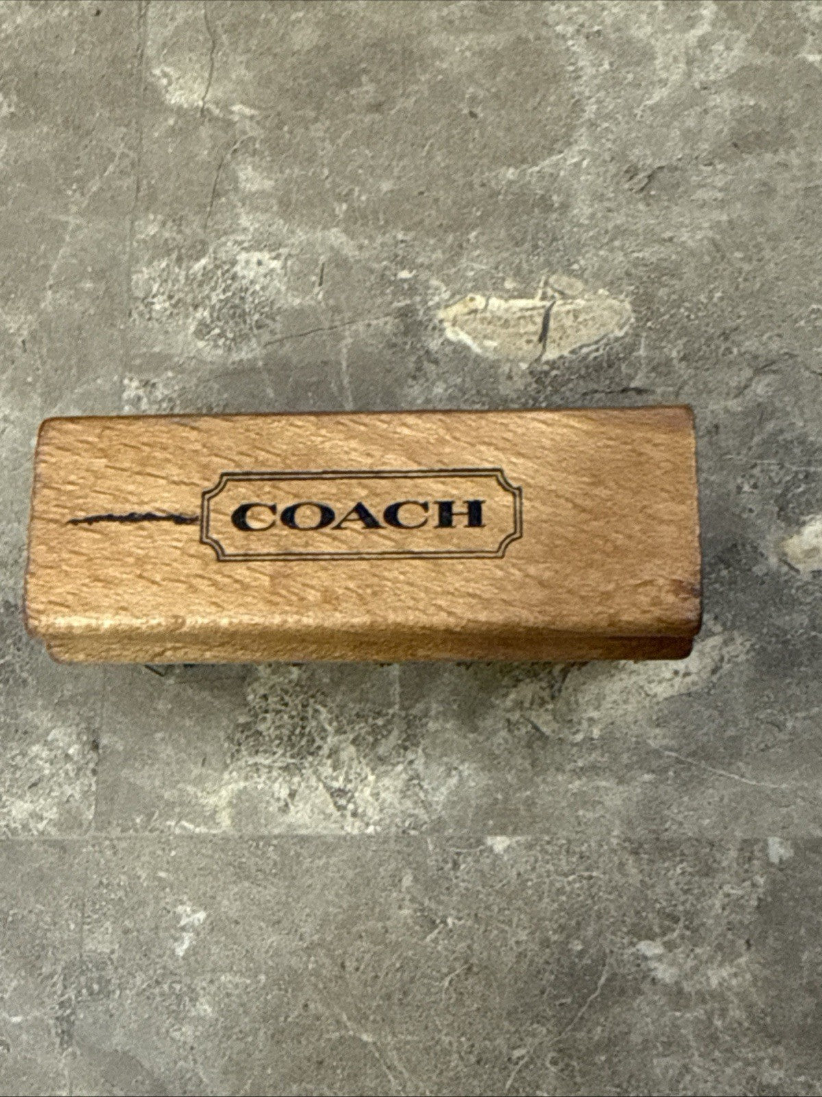 Vintage Coach Suede Brush Model 1140 NAT Made in Germany Original Box Leather