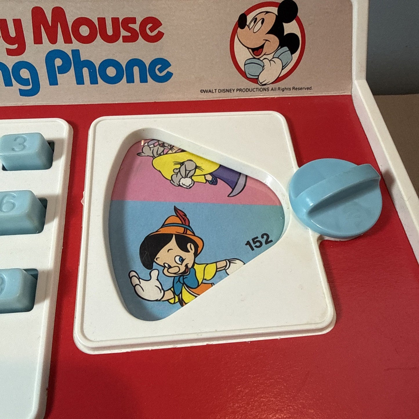 Vintage Walt Disney 1970s Hasbro Mickey Mouse Talking Phone - For Parts / Repair